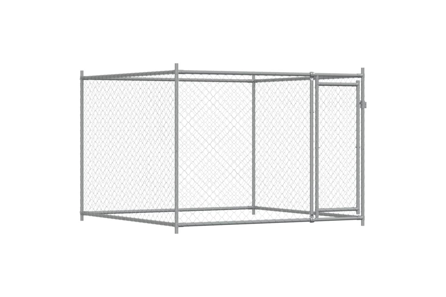 Vidaxl Dog Cage With Door Grey 4x2x15 M Galvanised Steel-7
