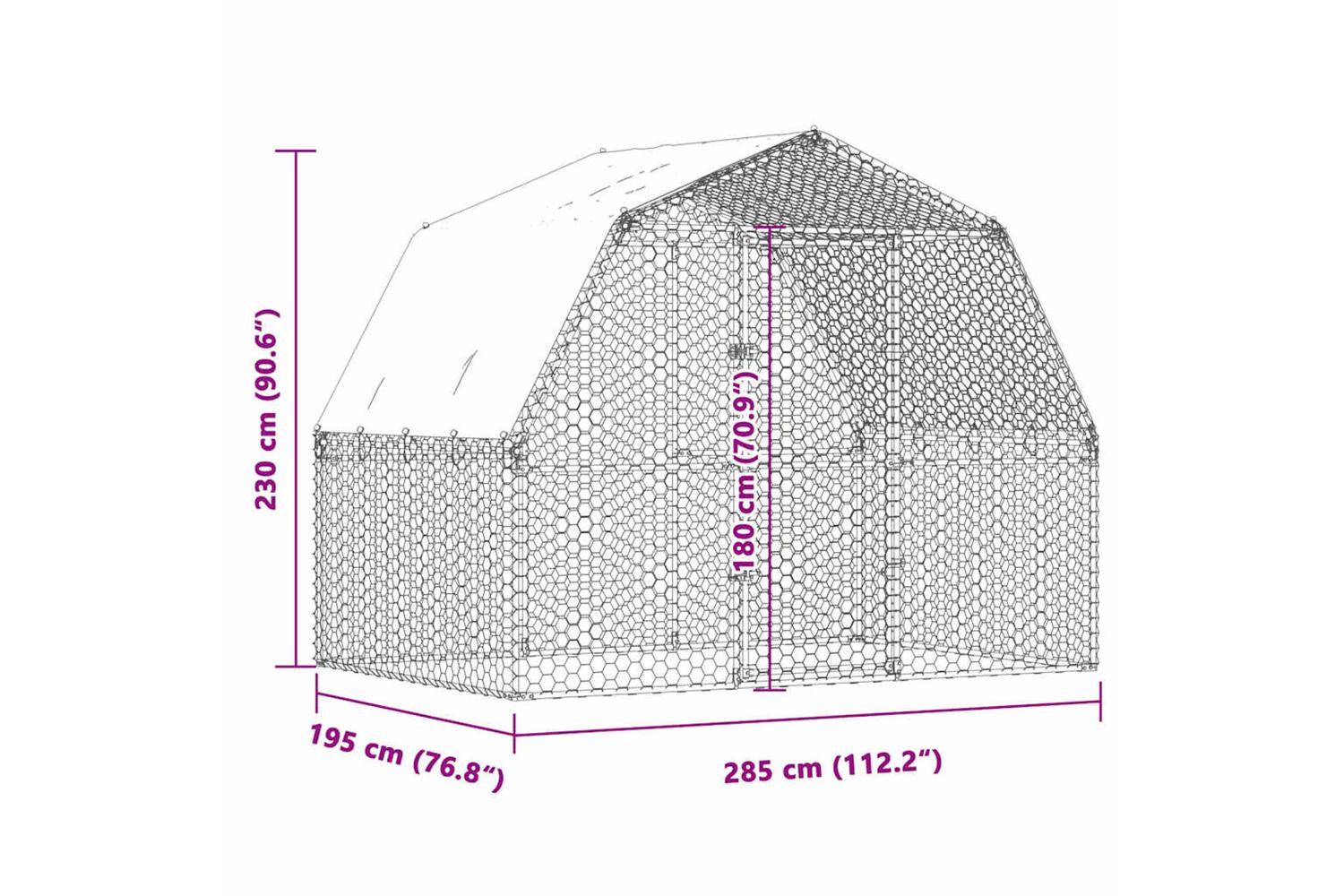 Vidaxl Chicken Cage With Roof And Door Silver Galvanised Steel-8