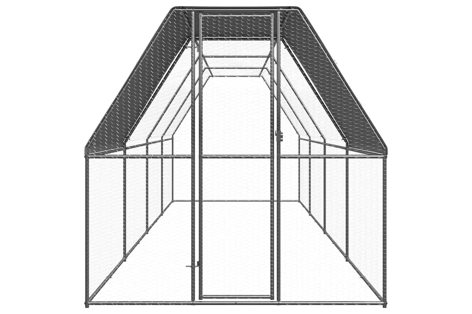 Vidaxl Chicken Cage 2x8x2 M Galvanised Steel-2