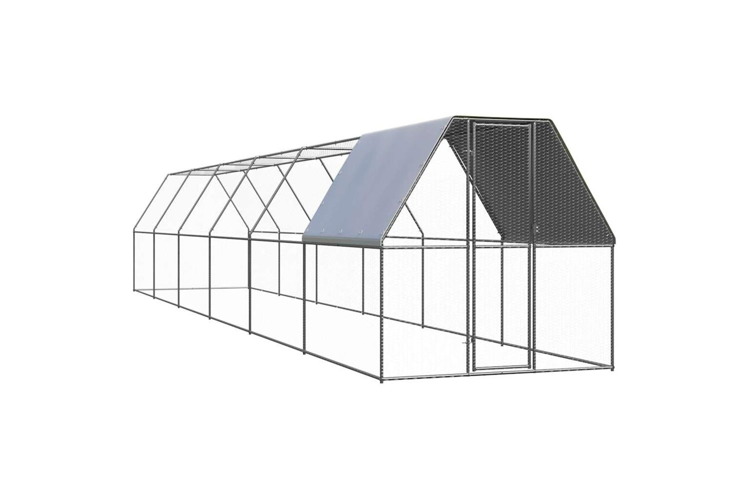 Vidaxl Chicken Cage 2x12x2 M Galvanised Steel