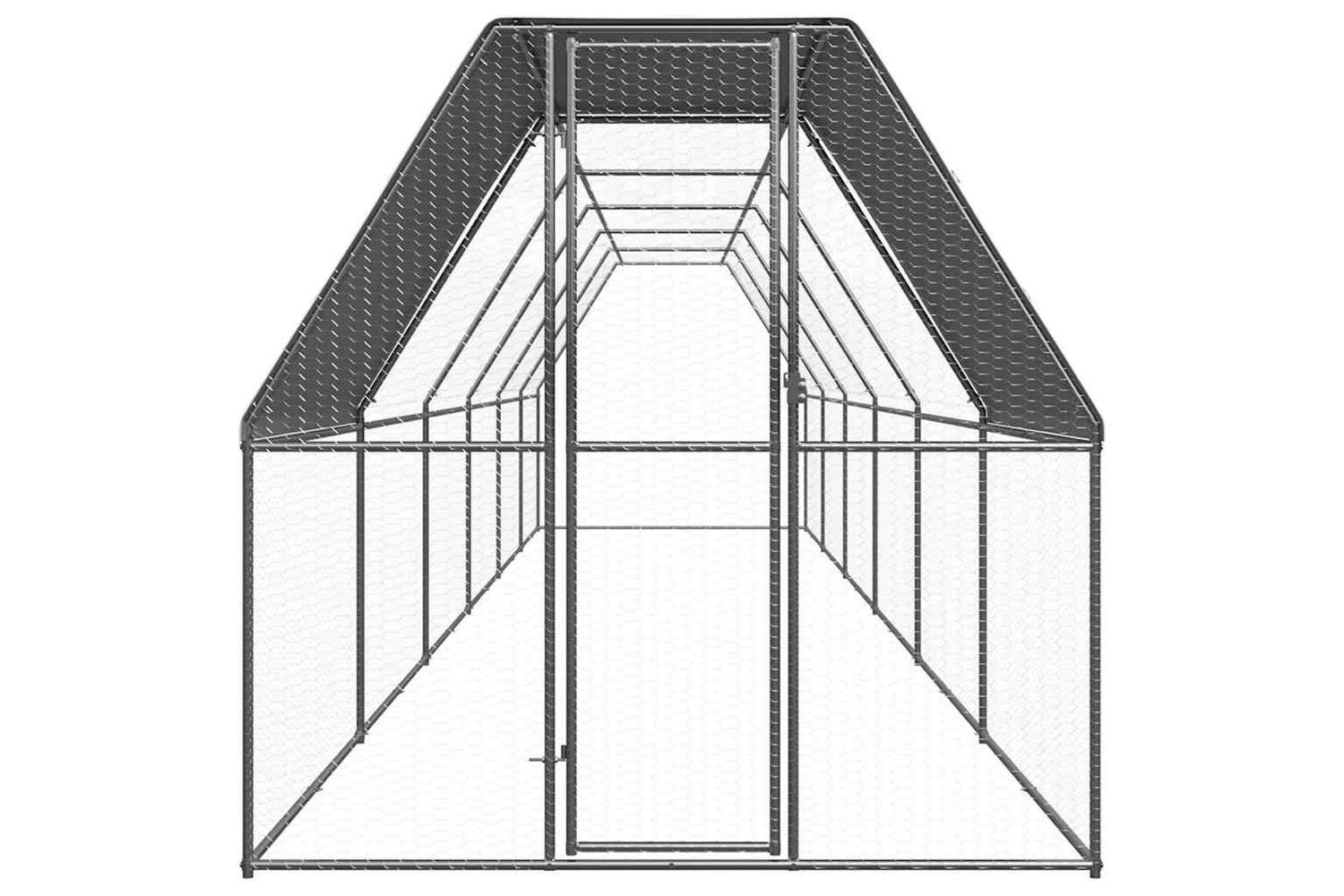 Vidaxl Chicken Cage 2x12x2 M Galvanised Steel-2