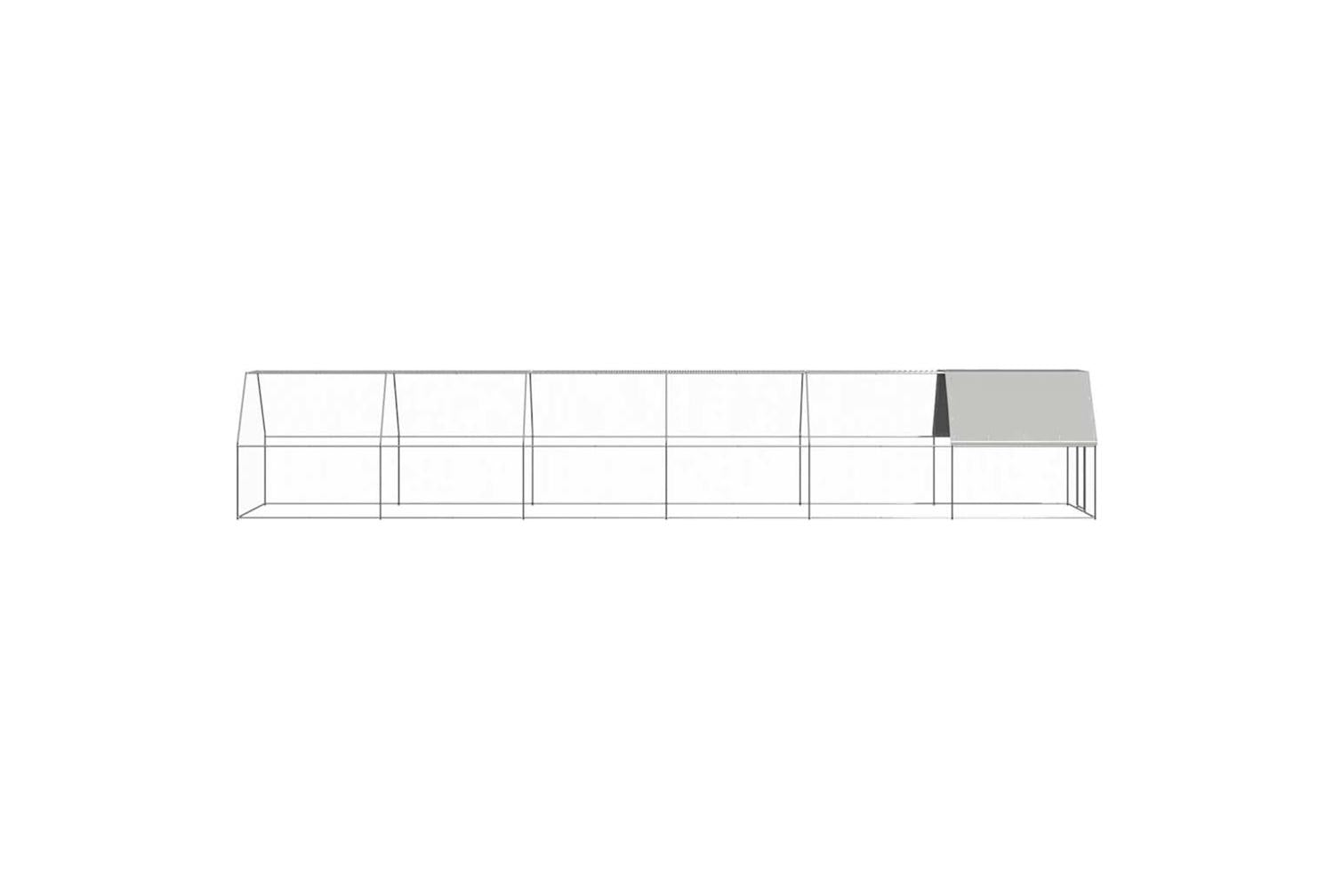 Vidaxl Chicken Cage 2x12x2 M Galvanised Steel-3