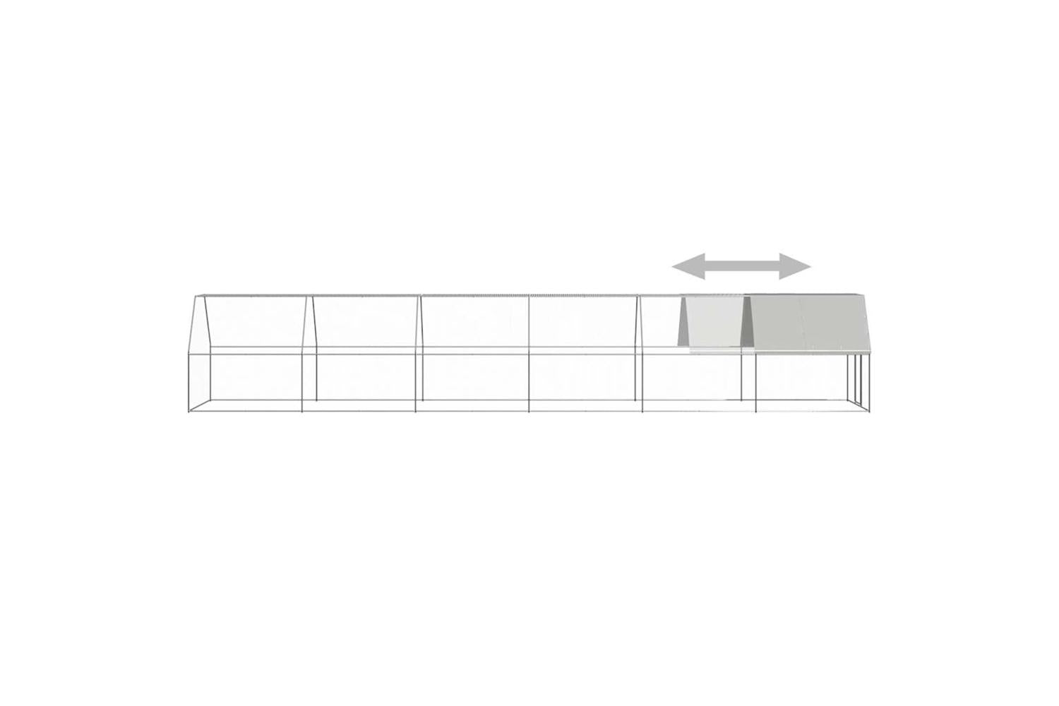 Vidaxl Chicken Cage 2x12x2 M Galvanised Steel-4