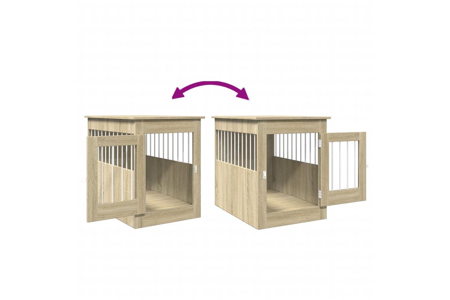 Vidaxl Dog Crate Furniture Sonoma Oak 55x80x68 Cm Engineered Wood-8