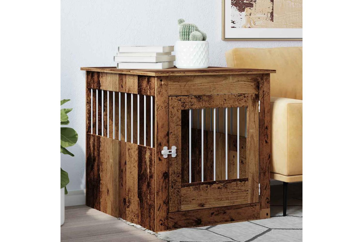 Vidaxl Dog Crate Furniture Old Wood 645x80x71 Cm Engineered Wood-3