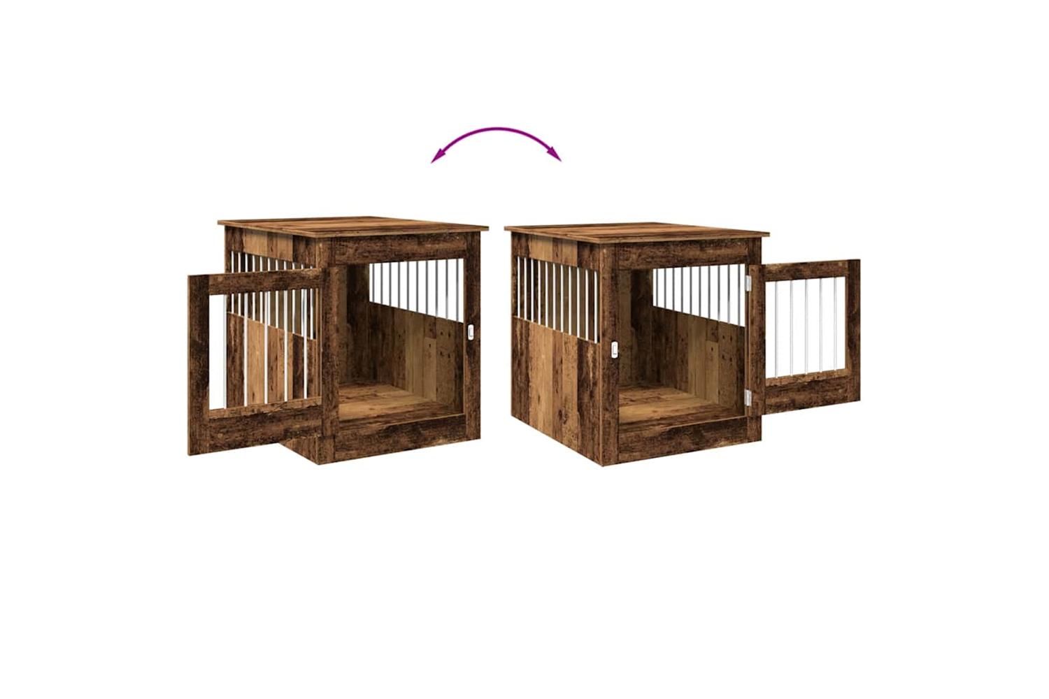 Vidaxl Dog Crate Furniture Old Wood 645x80x71 Cm Engineered Wood-8