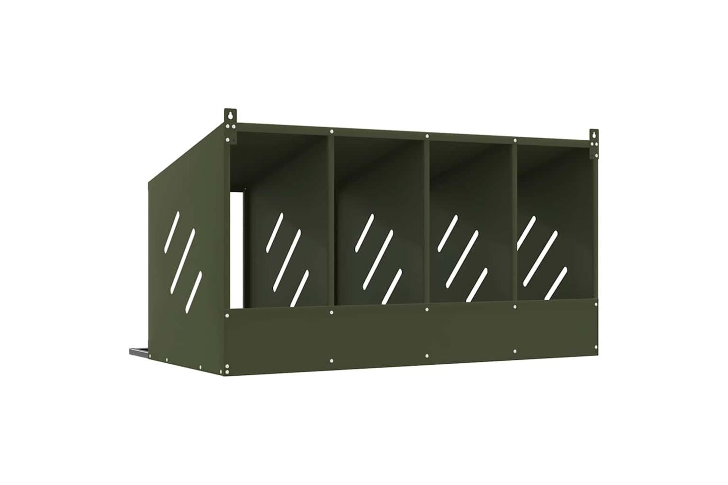 Vidaxl Chicken Nesting Box With 4 Compartments Olive Green Metal-7