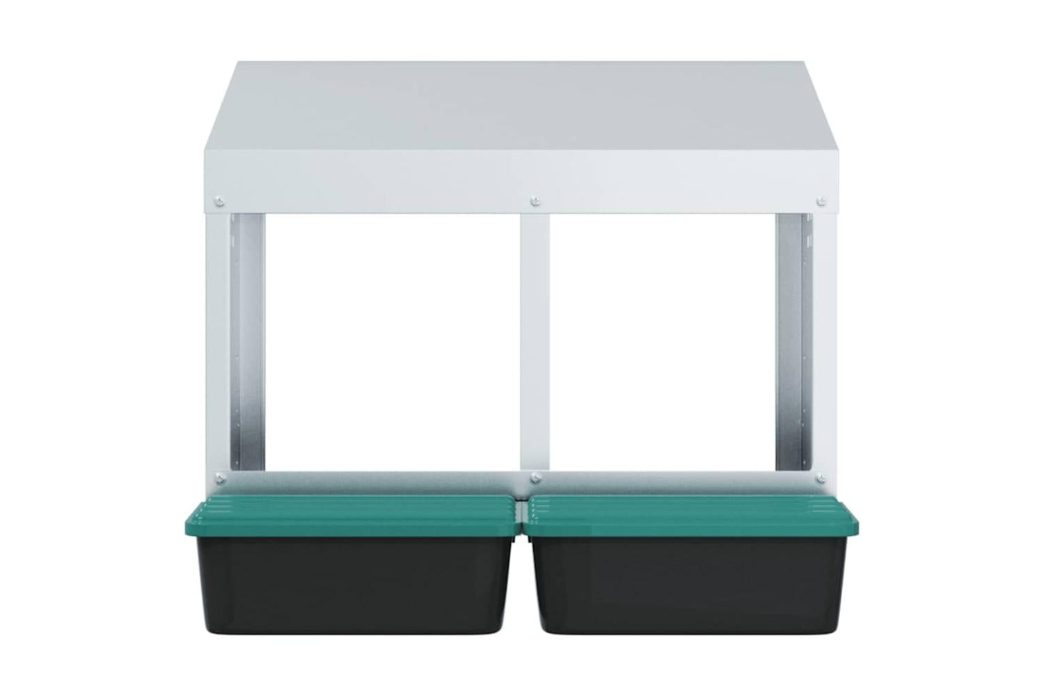 Vidaxl Chicken Nesting Box 2 Compartments Wall-mounted Galvanised Steel-5
