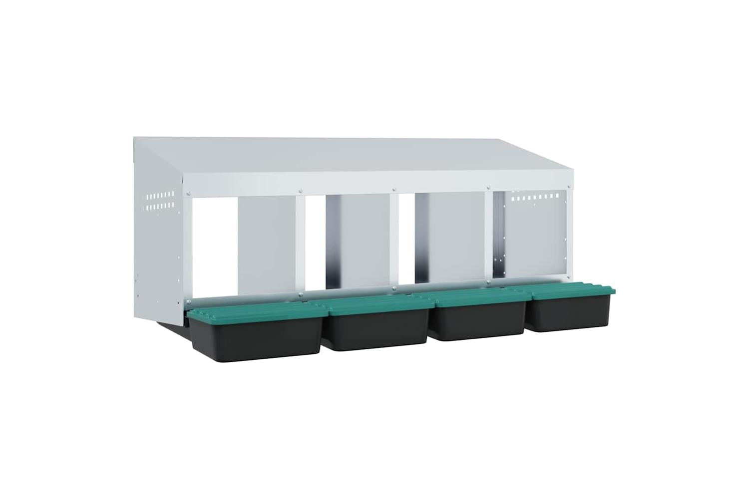 Vidaxl Chicken Nesting Box 4 Compartments Wall-mounted Galvanised Steel-4