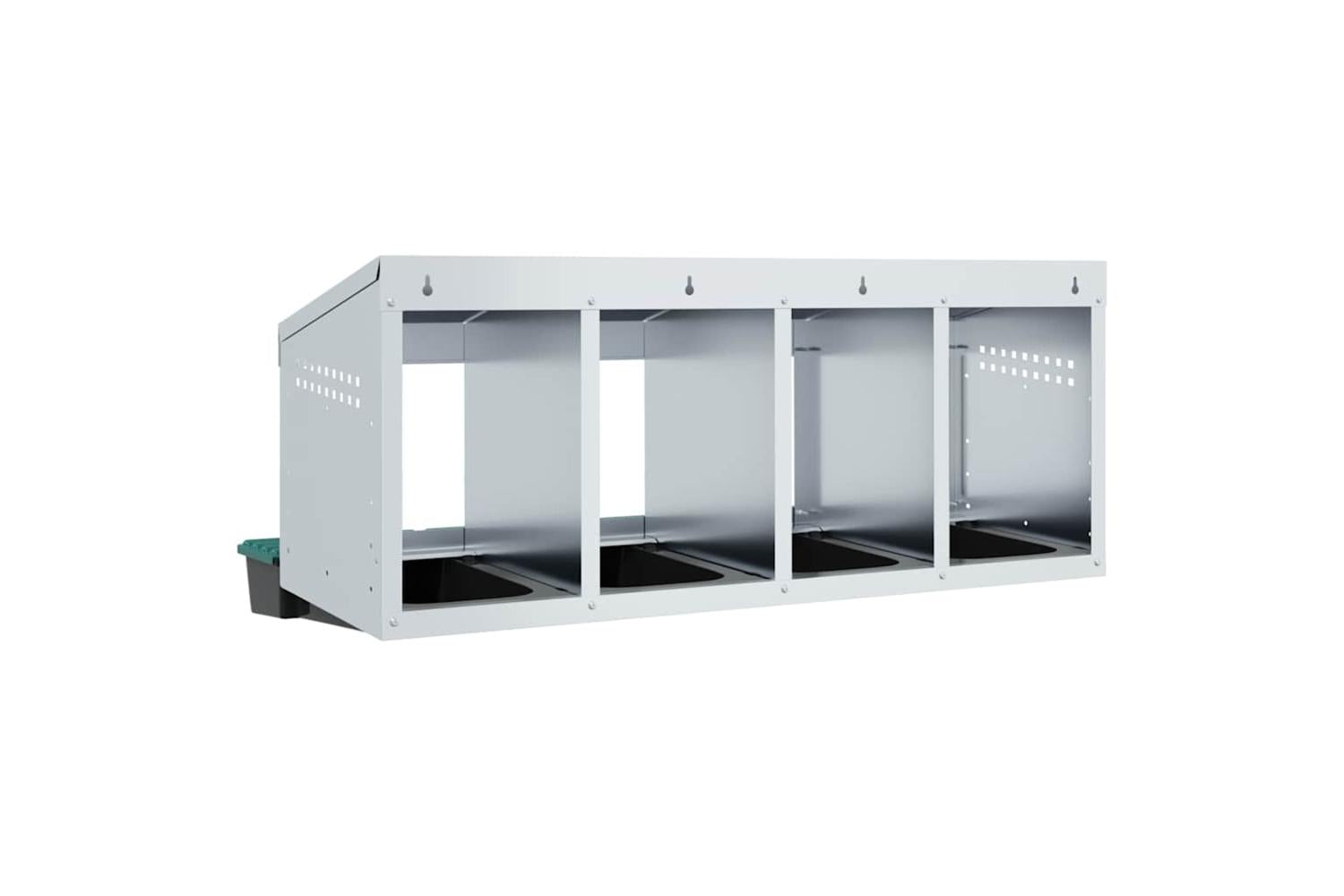 Vidaxl Chicken Nesting Box 4 Compartments Wall-mounted Galvanised Steel-7