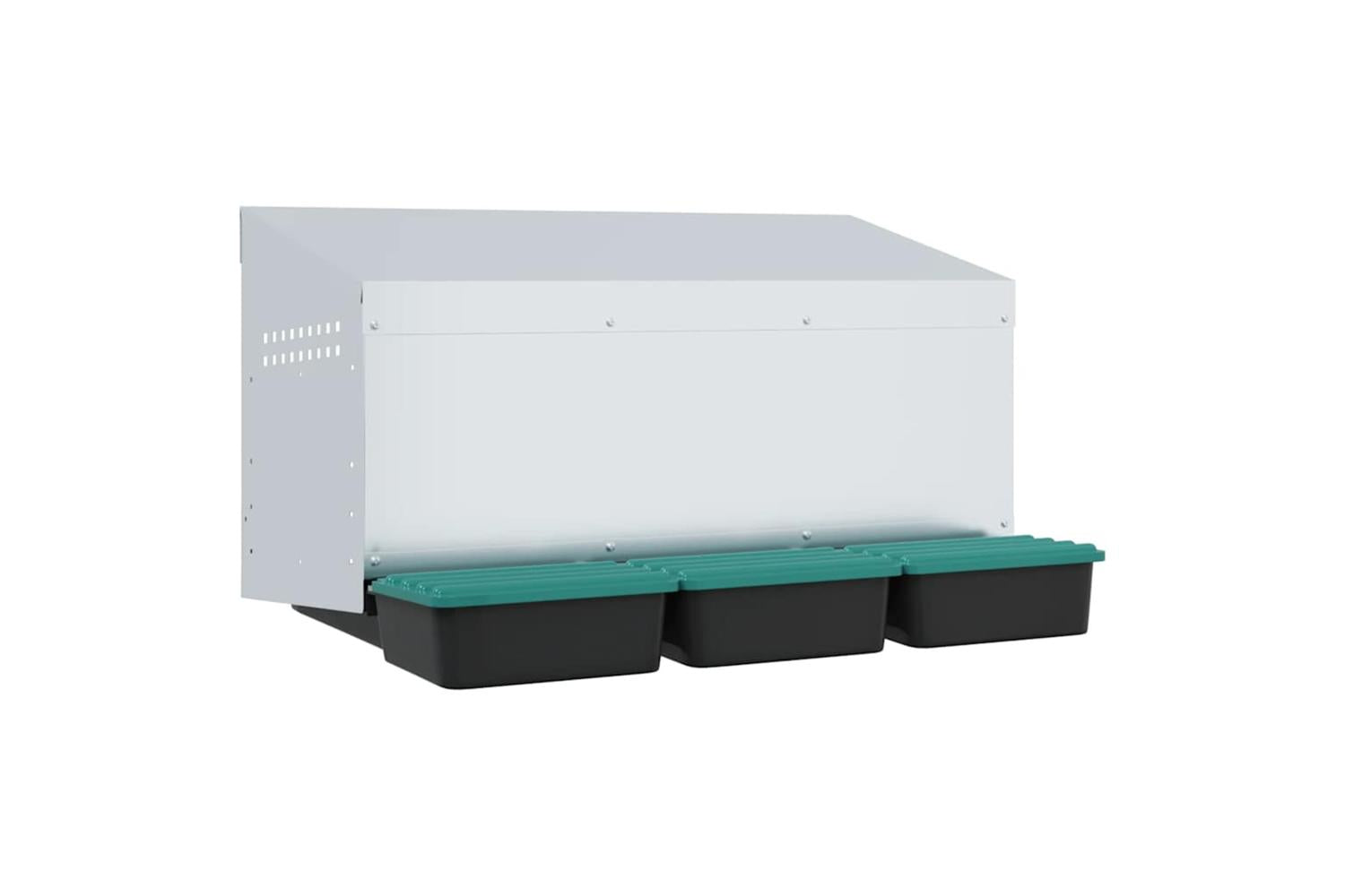 Vidaxl Chicken Nesting Box 3 Compartments Wall-mounted Galvanised Steel