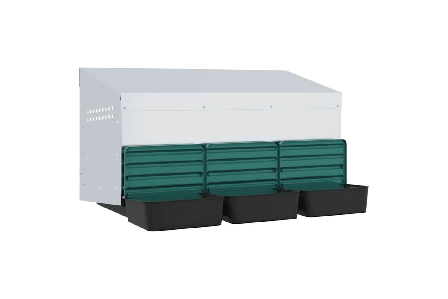 Vidaxl Chicken Nesting Box 3 Compartments Wall-mounted Galvanised Steel-4