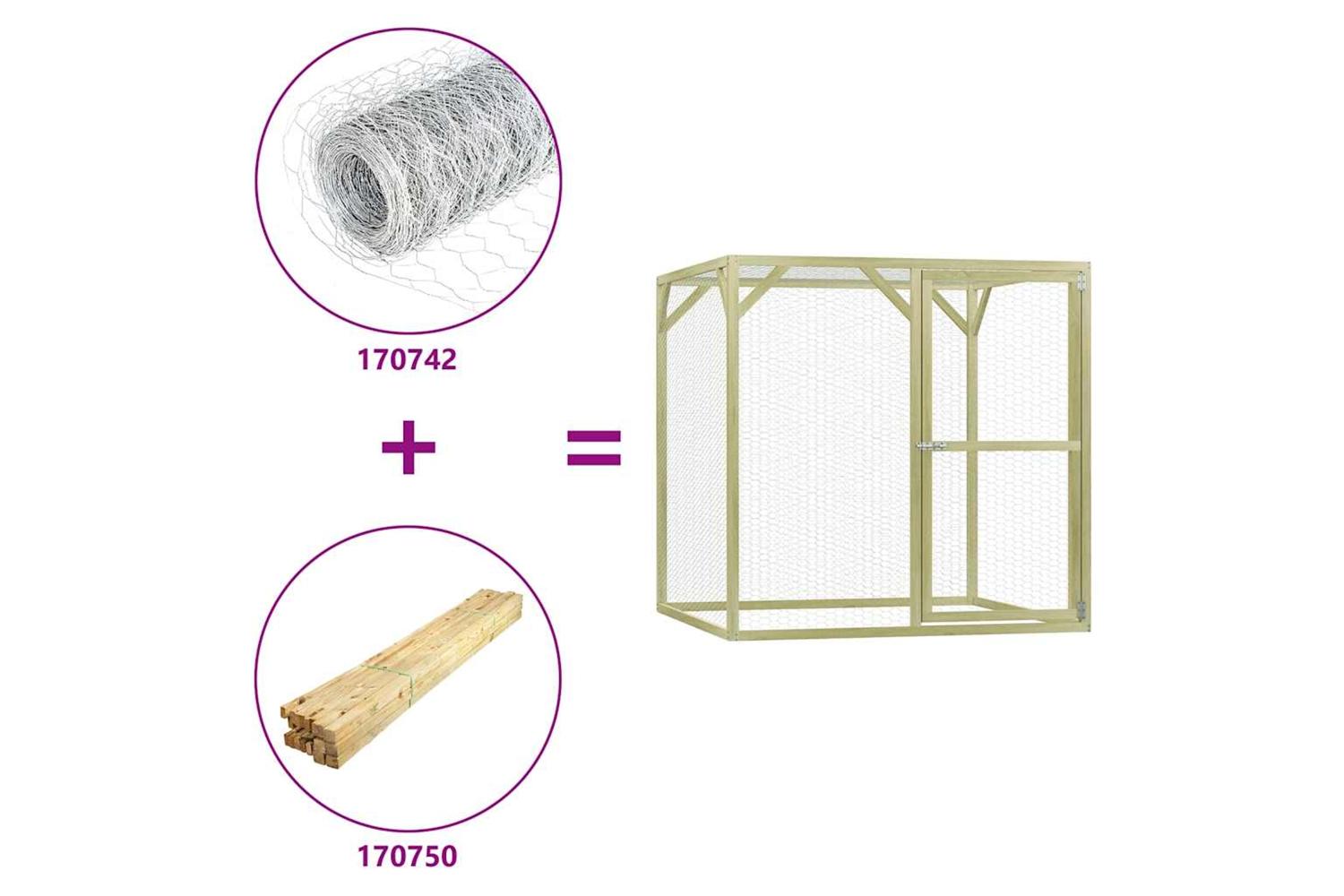 Vidaxl Chicken Cage 15x15x15 M Impregnated Wood Pine-5