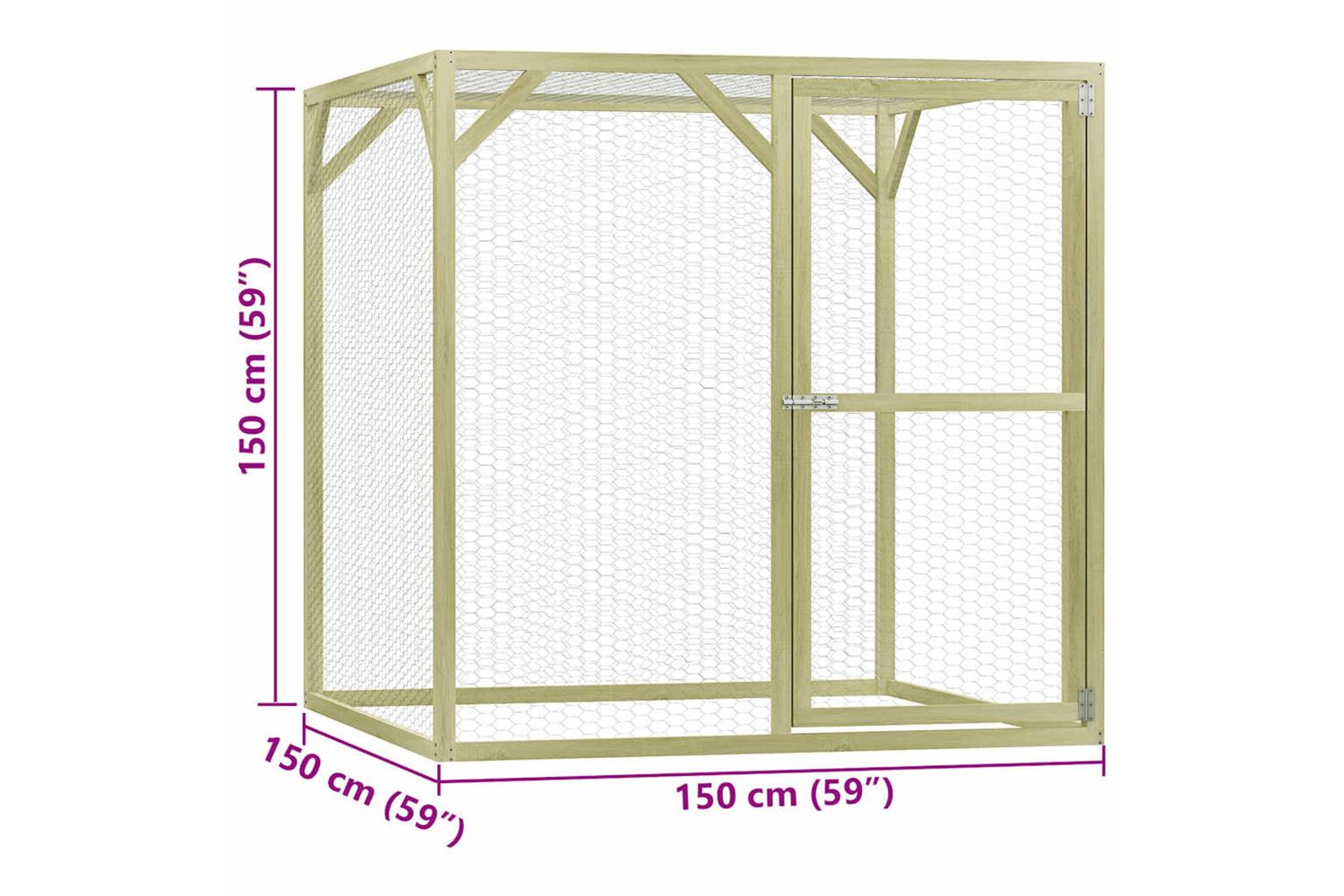 Vidaxl Chicken Cage 15x15x15 M Impregnated Wood Pine-9
