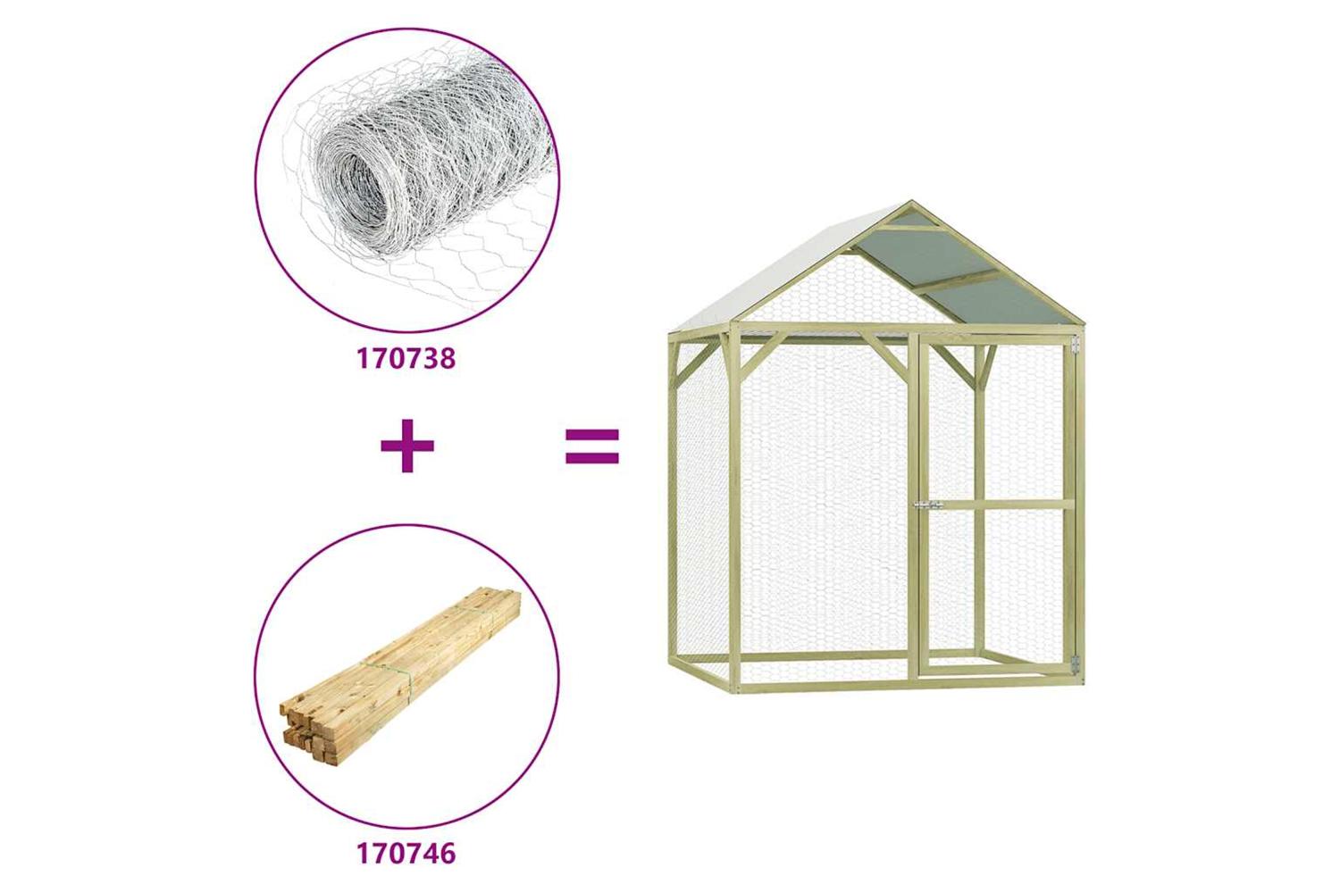Vidaxl Chicken Cage 15x15x2 M Impregnated Wood Pine-5