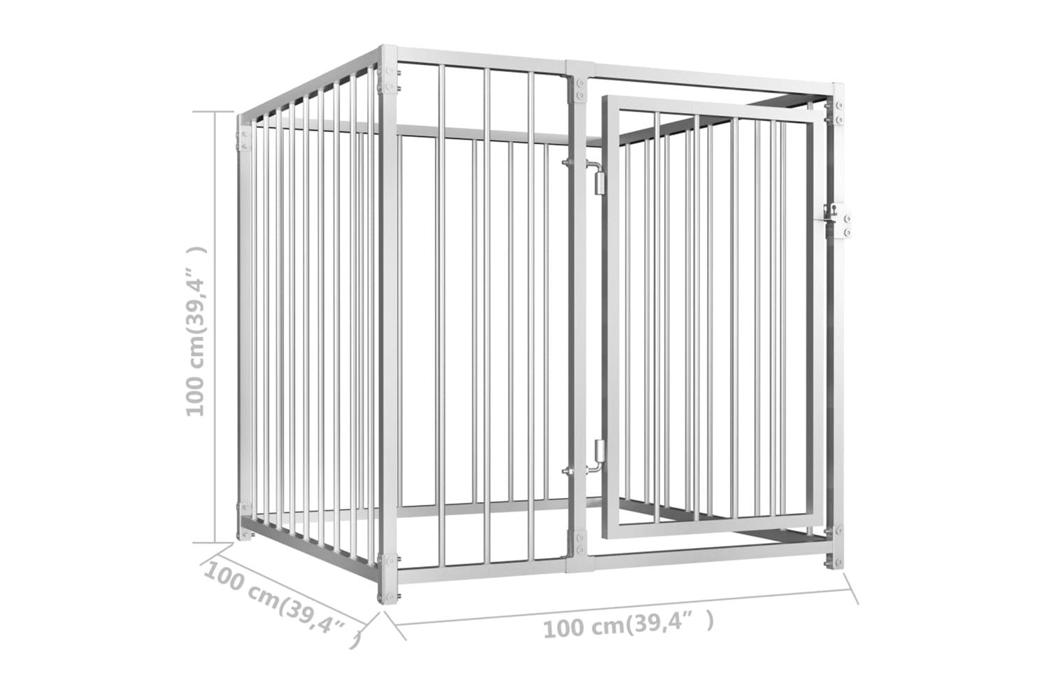 Vidaxl Outdoor Dog Kennel 100x100x100 Cm-6