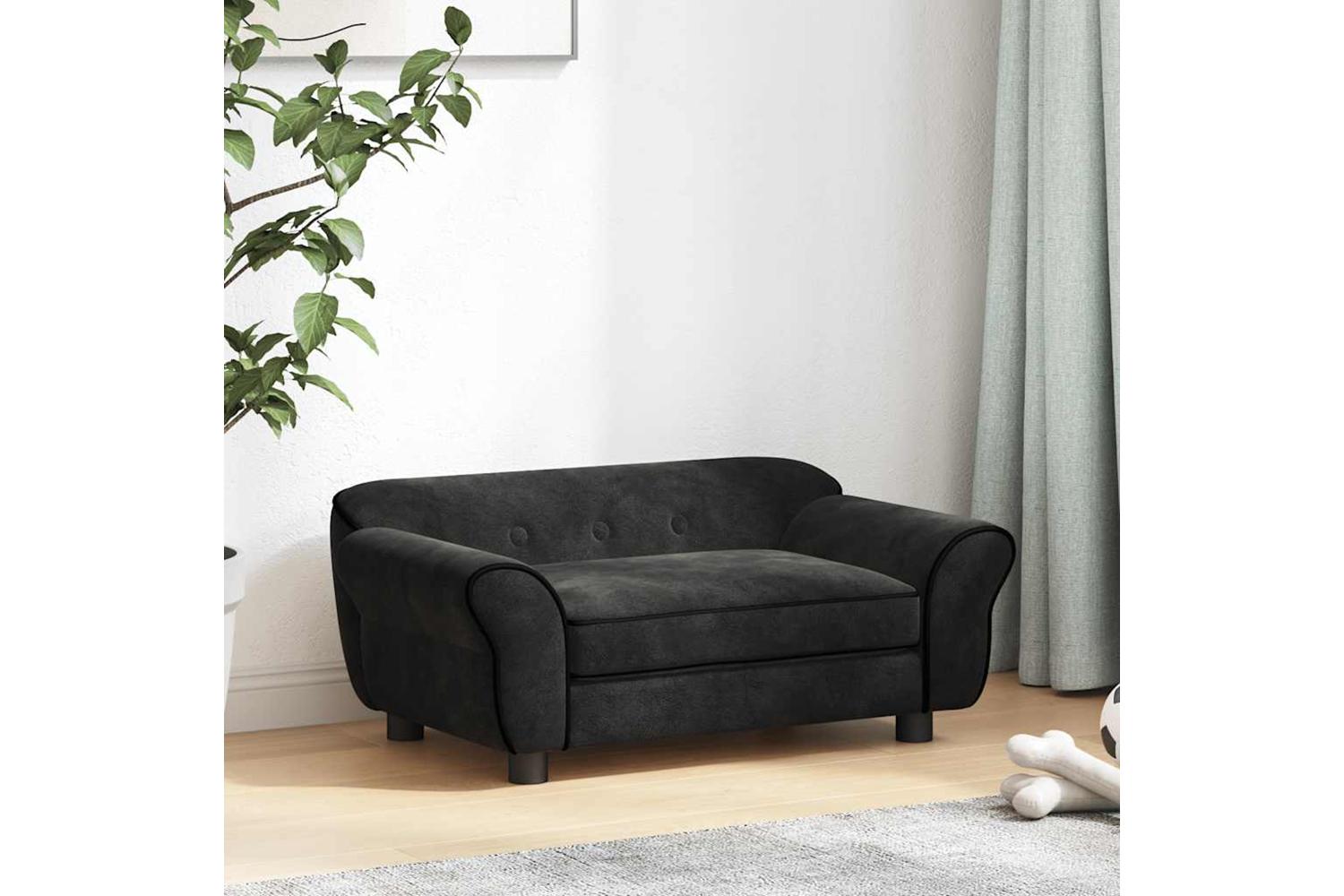 Vidaxl Dog Sofa Black 72x45x30 Cm Plush-3