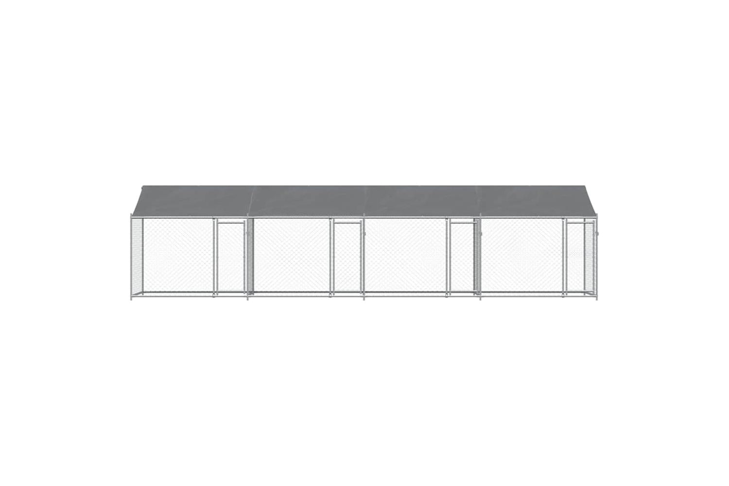 Vidaxl Dog Cage With Roof And Doors Grey 8x2x2 M Galvanised Steel-4