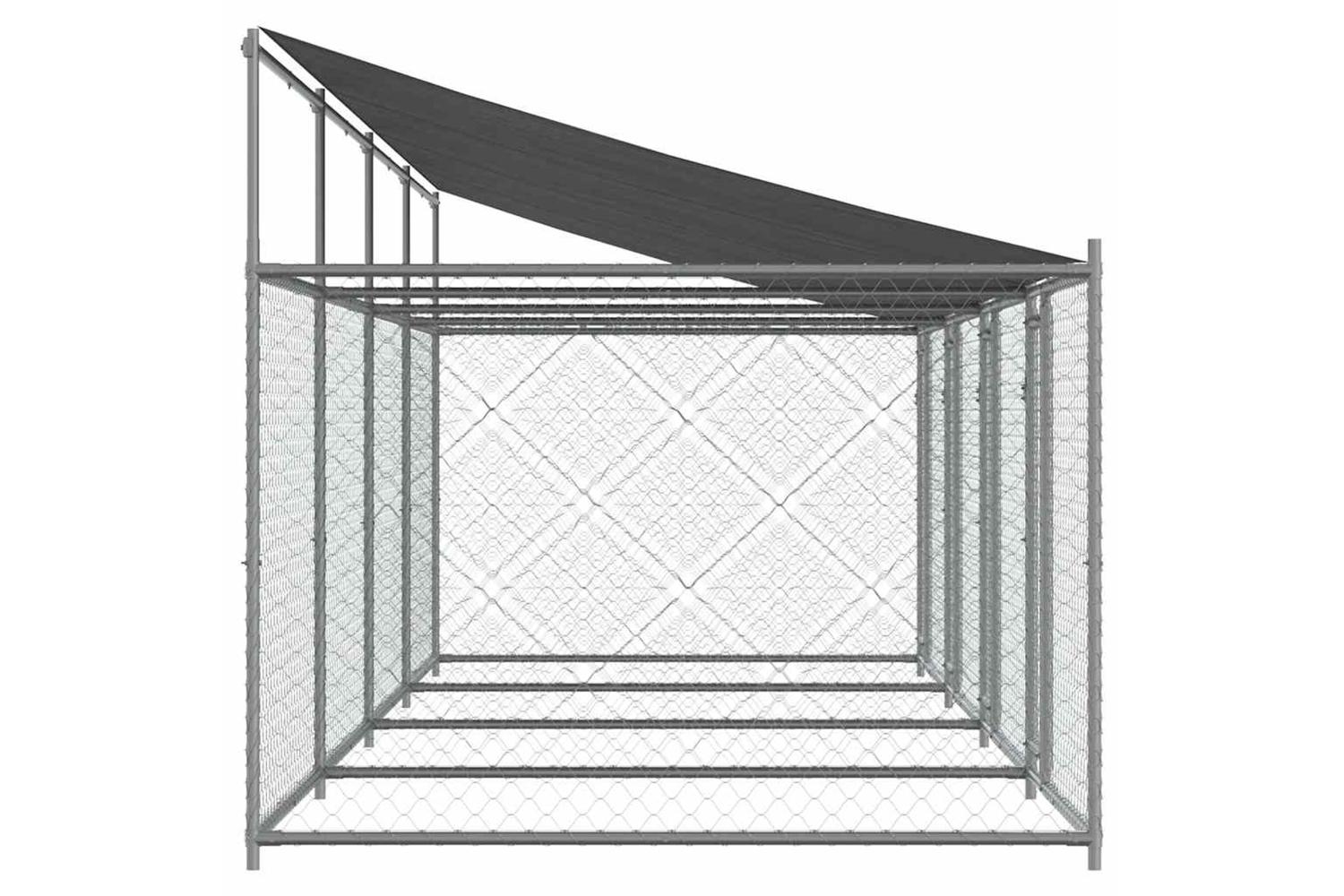 Vidaxl Dog Cage With Roof And Doors Grey 8x2x2 M Galvanised Steel-5