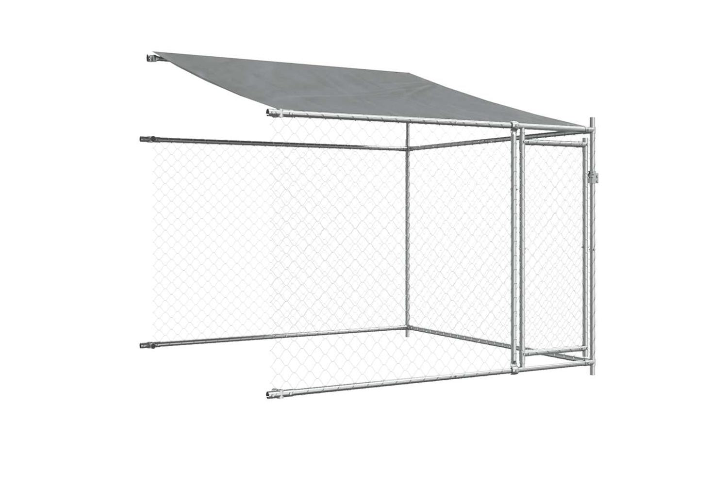 Vidaxl Dog Cage With Roof And Doors Grey 12x2x2 M Galvanised Steel-7