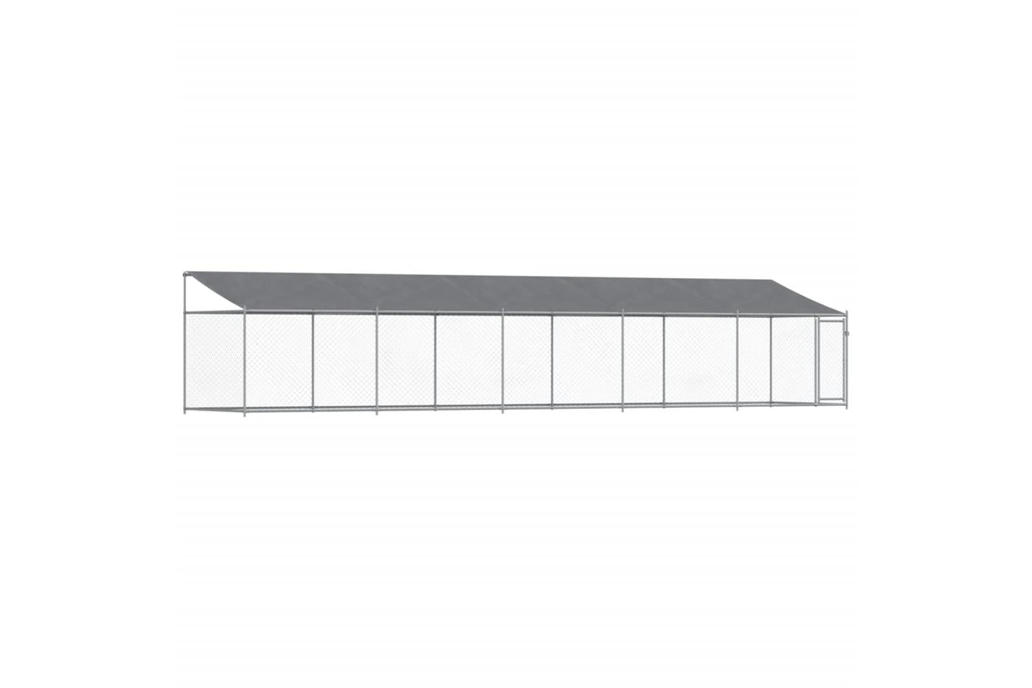 Vidaxl Dog Cage With Roof And Door Grey 10x2x2 M Galvanised Steel