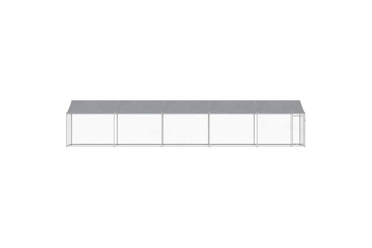 Vidaxl Dog Cage With Roof And Door Grey 10x2x2 M Galvanised Steel-4