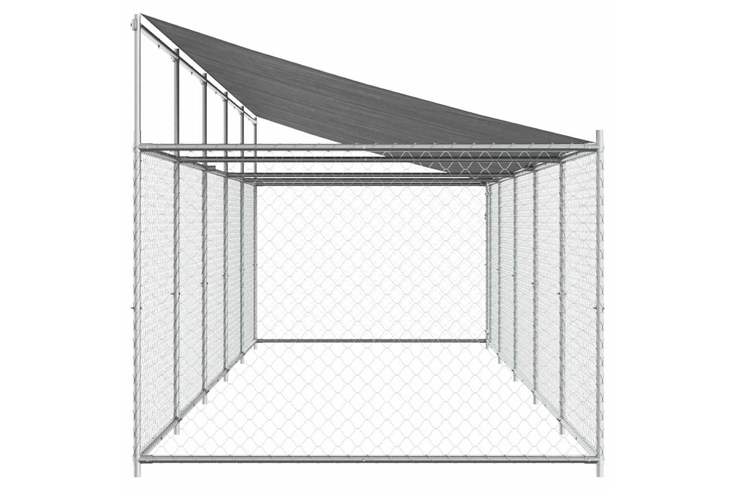 Vidaxl Dog Cage With Roof And Door Grey 10x2x2 M Galvanised Steel-5