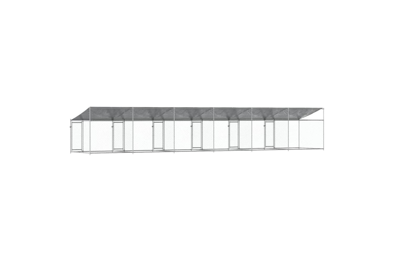 Vidaxl Dog Cage With Roof And Door Grey 10x2x2 M Galvanised Steel-6