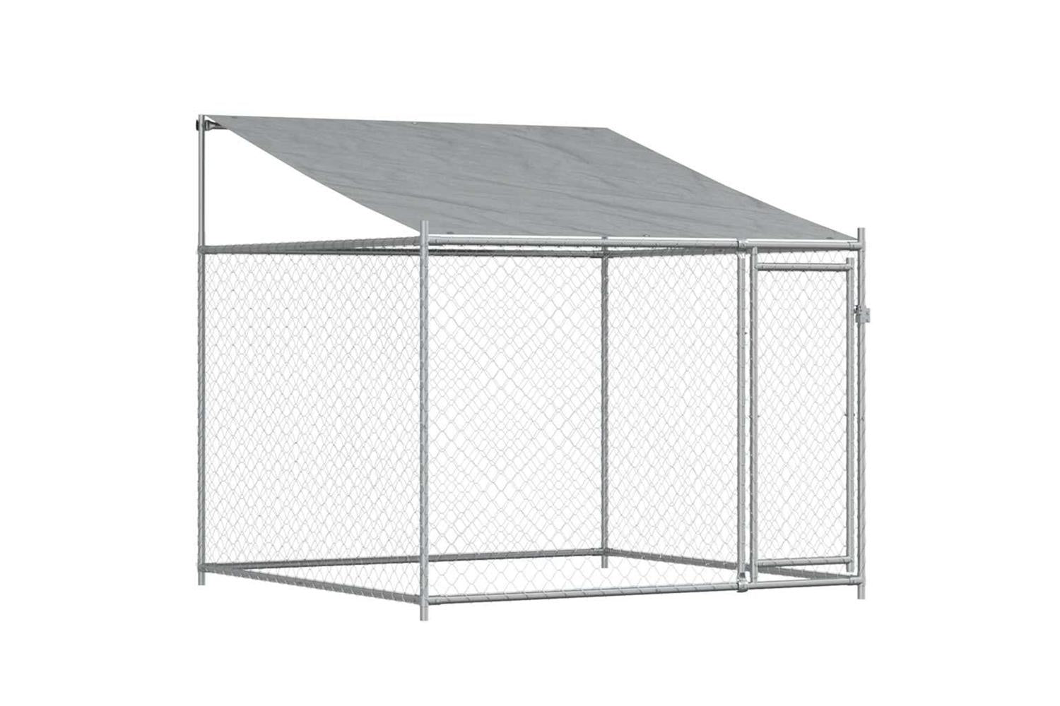 Vidaxl Dog Cage With Roof And Door Grey 10x2x2 M Galvanised Steel-8