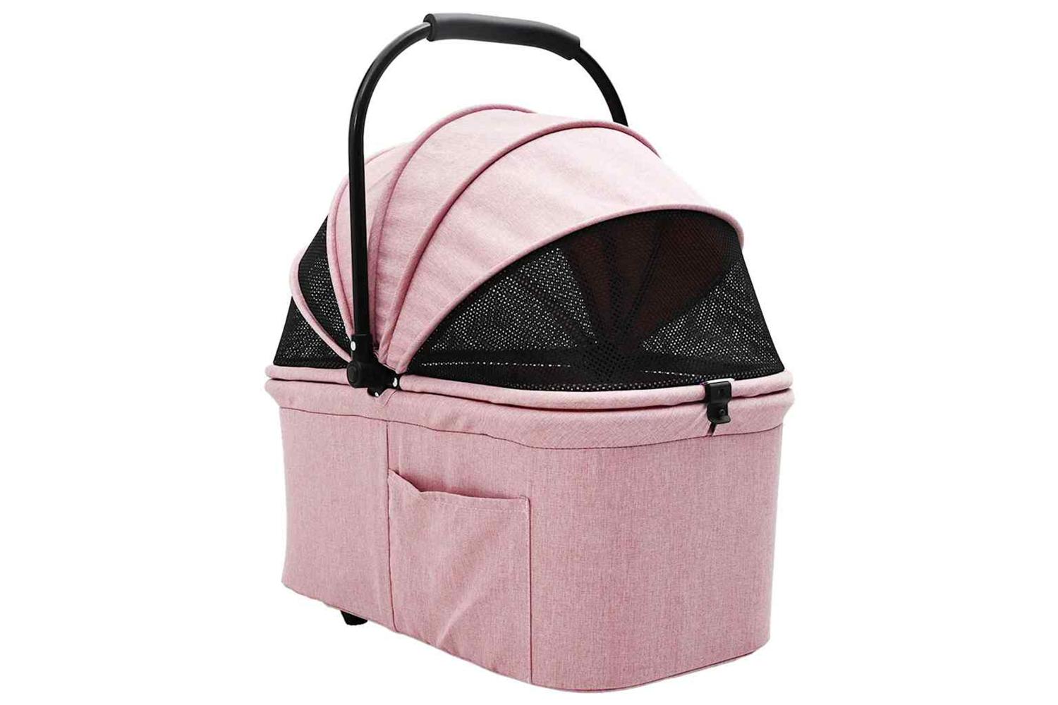 Vidaxl Folding Pet Stroller Pink 81 X 47 X 99 Cm 600d Oxford Fabric-5