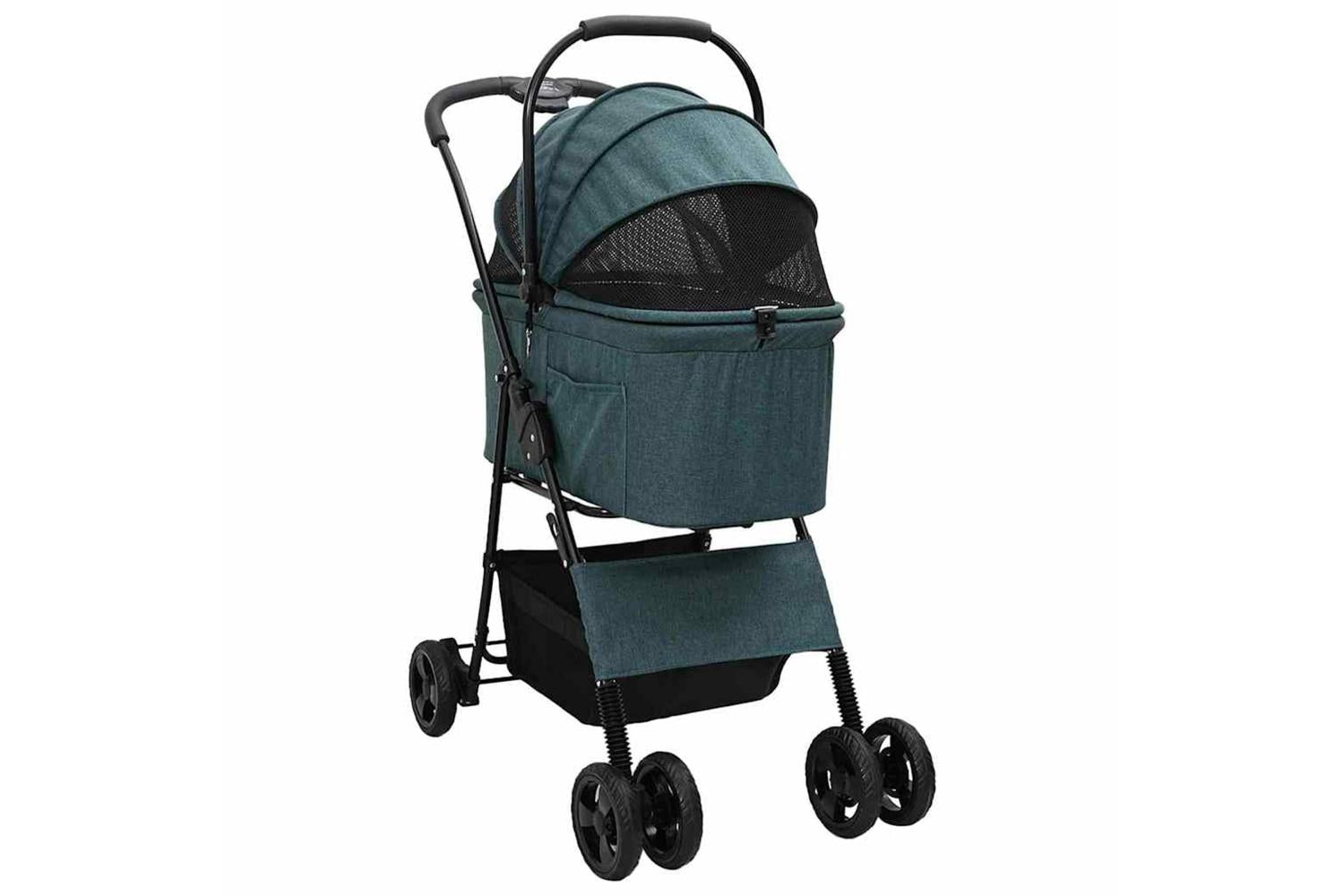 Vidaxl Folding Pet Stroller Green 81 X 47 X 99 Cm 600d Oxford Fabric-3