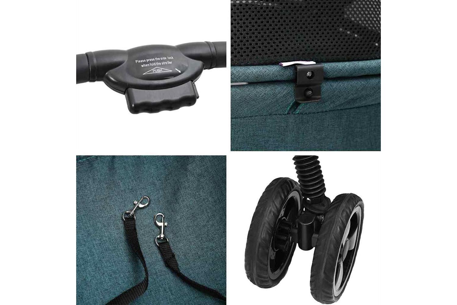 Vidaxl Folding Pet Stroller Green 81 X 47 X 99 Cm 600d Oxford Fabric-9