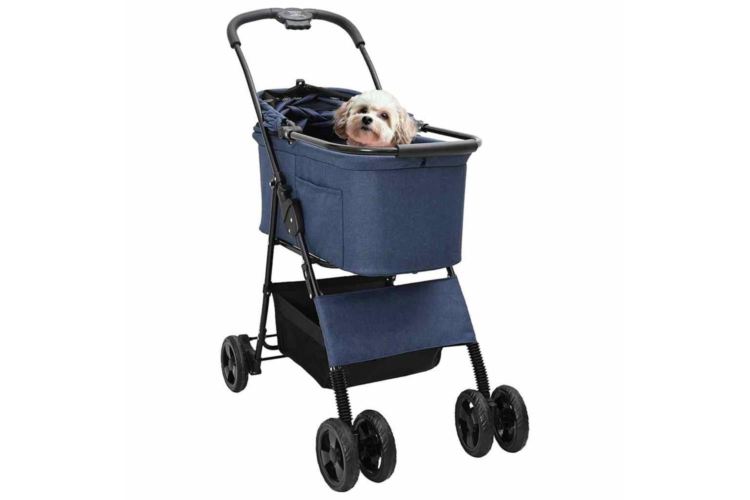 Vidaxl Folding Pet Stroller Blue 81 X 47 X 99 Cm 600d Oxford Fabric-2
