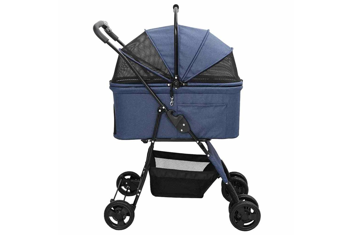 Vidaxl Folding Pet Stroller Blue 81 X 47 X 99 Cm 600d Oxford Fabric-7
