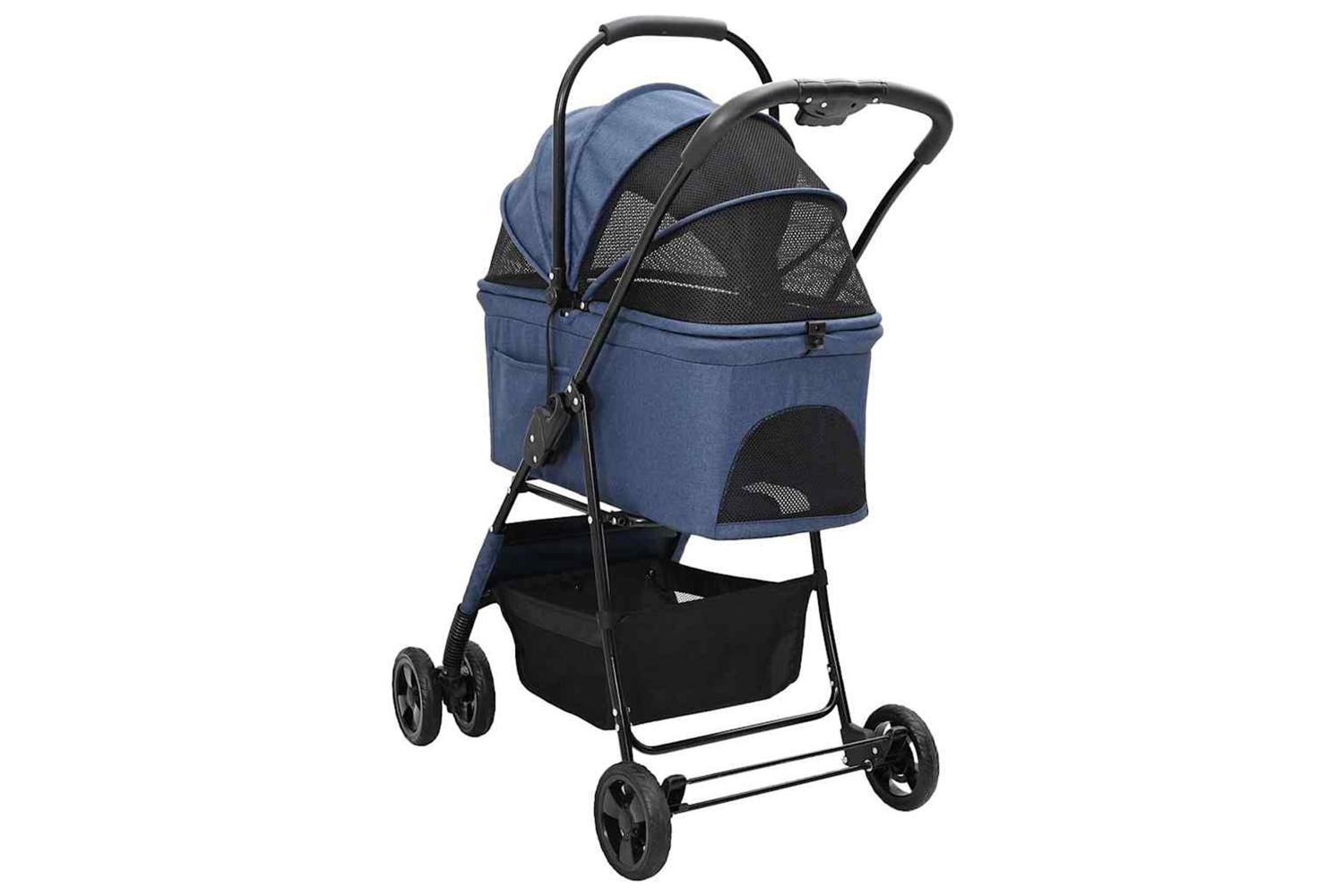 Vidaxl Folding Pet Stroller Blue 81 X 47 X 99 Cm 600d Oxford Fabric-8
