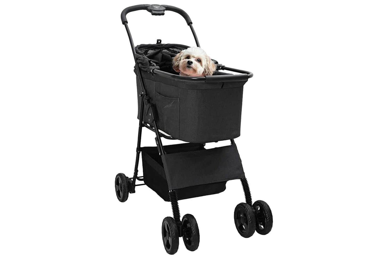 Vidaxl Folding Pet Stroller Black 81 X 47 X 99 Cm 600d Oxford Fabric-2