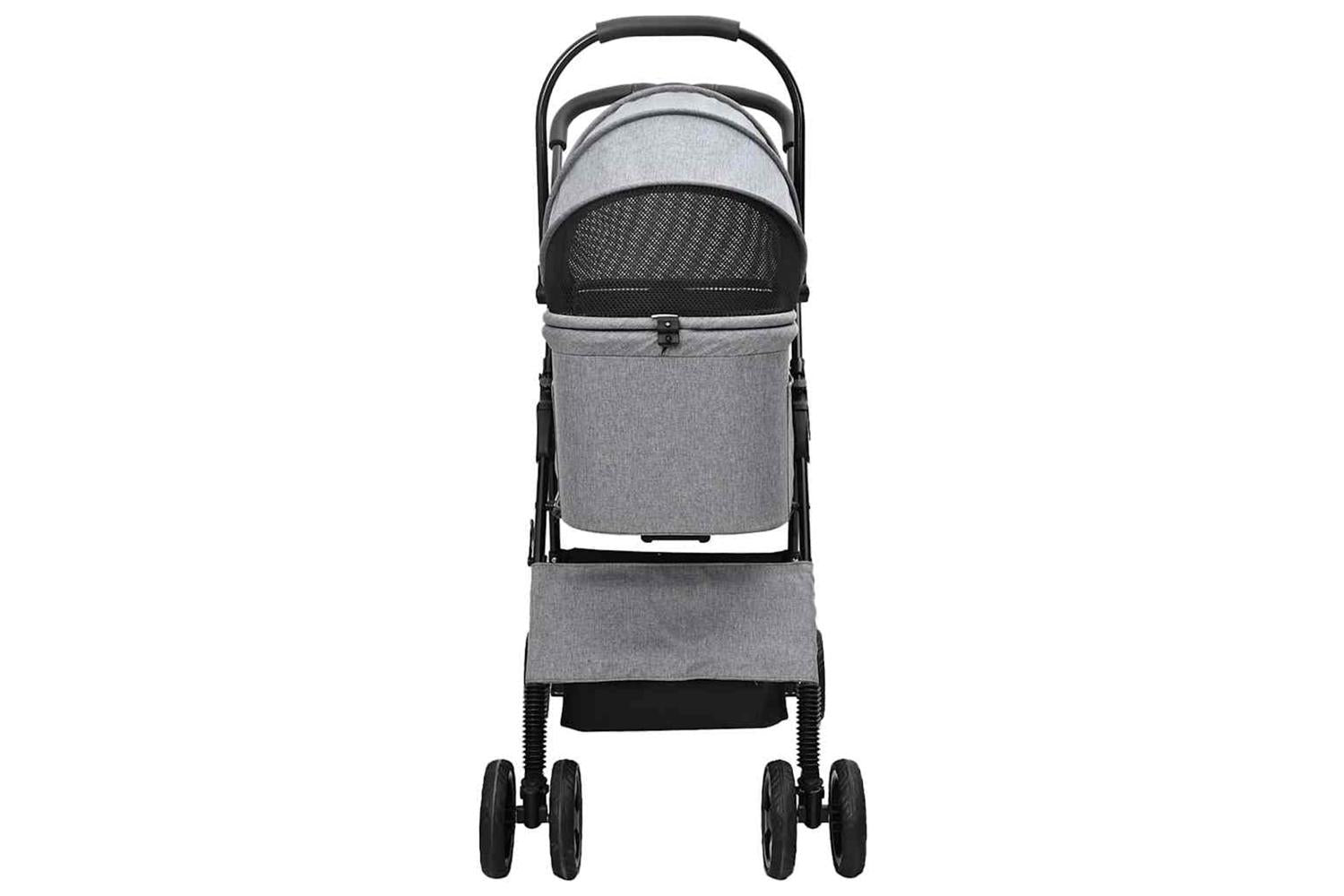 Vidaxl Folding Pet Stroller Grey 81 X 47 X 99 Cm 600d Oxford Fabric-6