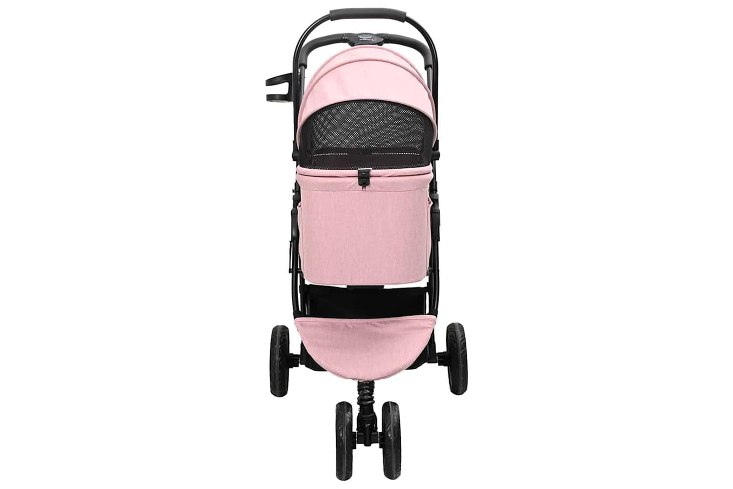 Vidaxl Folding Pet Stroller Pink 78 X 54 X 101 Cm 600d Oxford Fabric-7