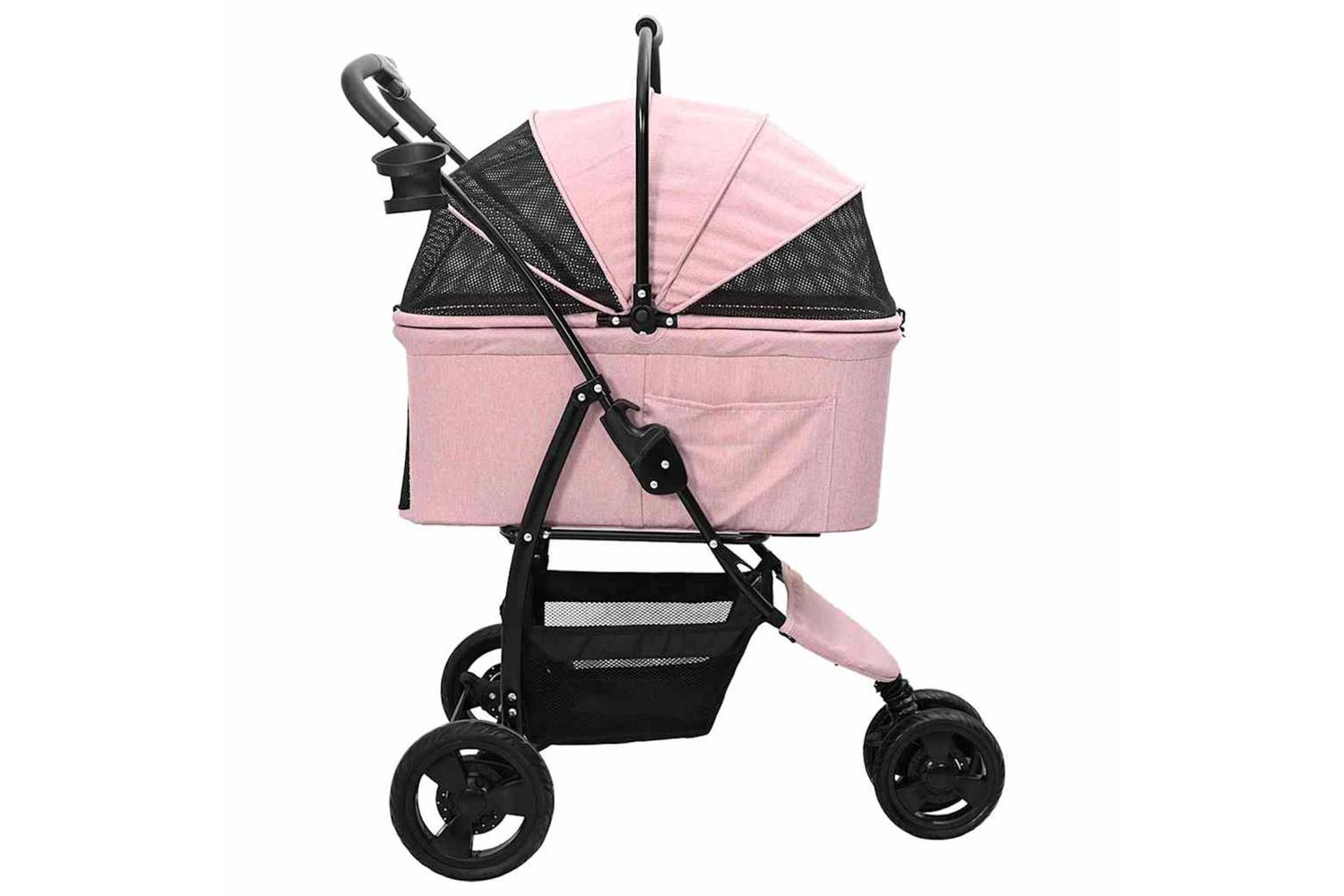Vidaxl Folding Pet Stroller Pink 78 X 54 X 101 Cm 600d Oxford Fabric-8