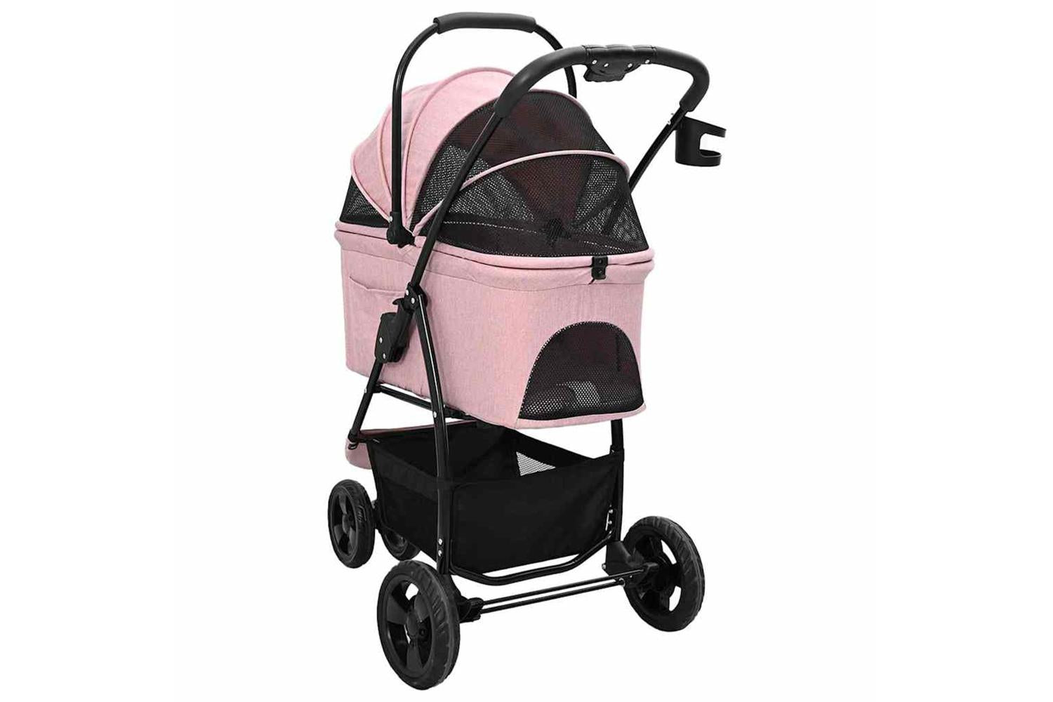 Vidaxl Folding Pet Stroller Pink 78 X 54 X 101 Cm 600d Oxford Fabric-9