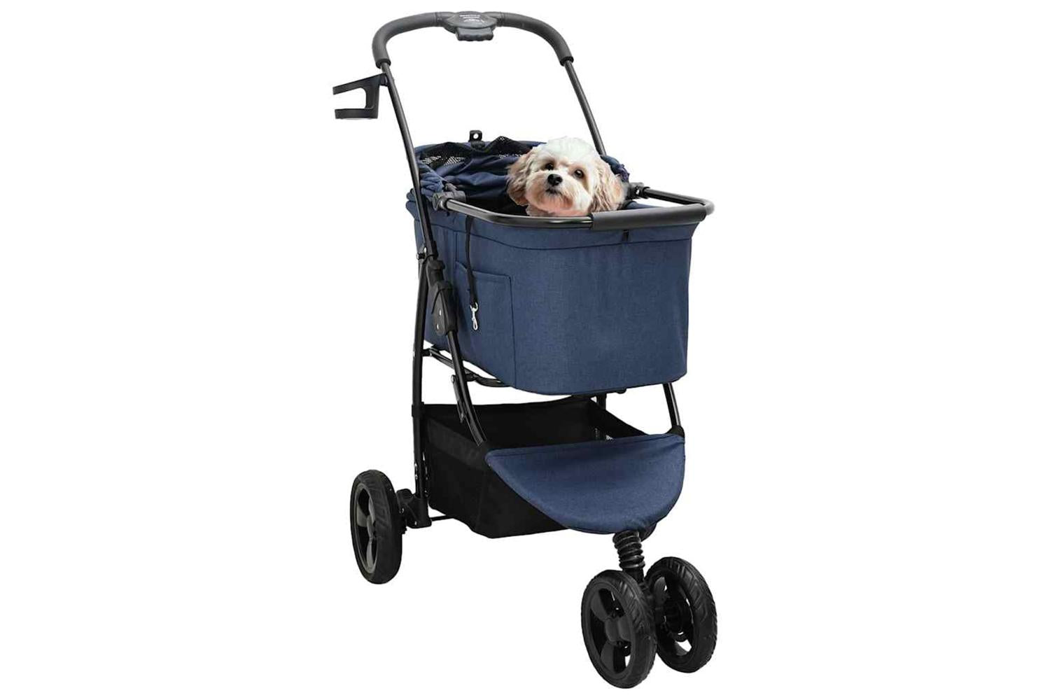 Vidaxl Folding Pet Stroller Blue 78 X 54 X 101 Cm 600d Oxford Fabric-2