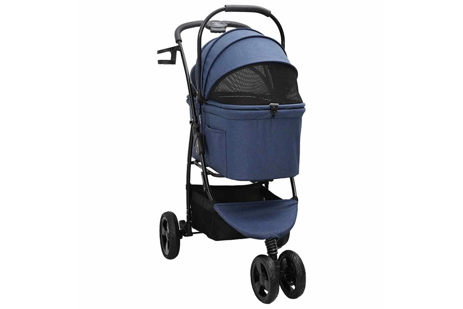 Vidaxl Folding Pet Stroller Blue 78 X 54 X 101 Cm 600d Oxford Fabric-3