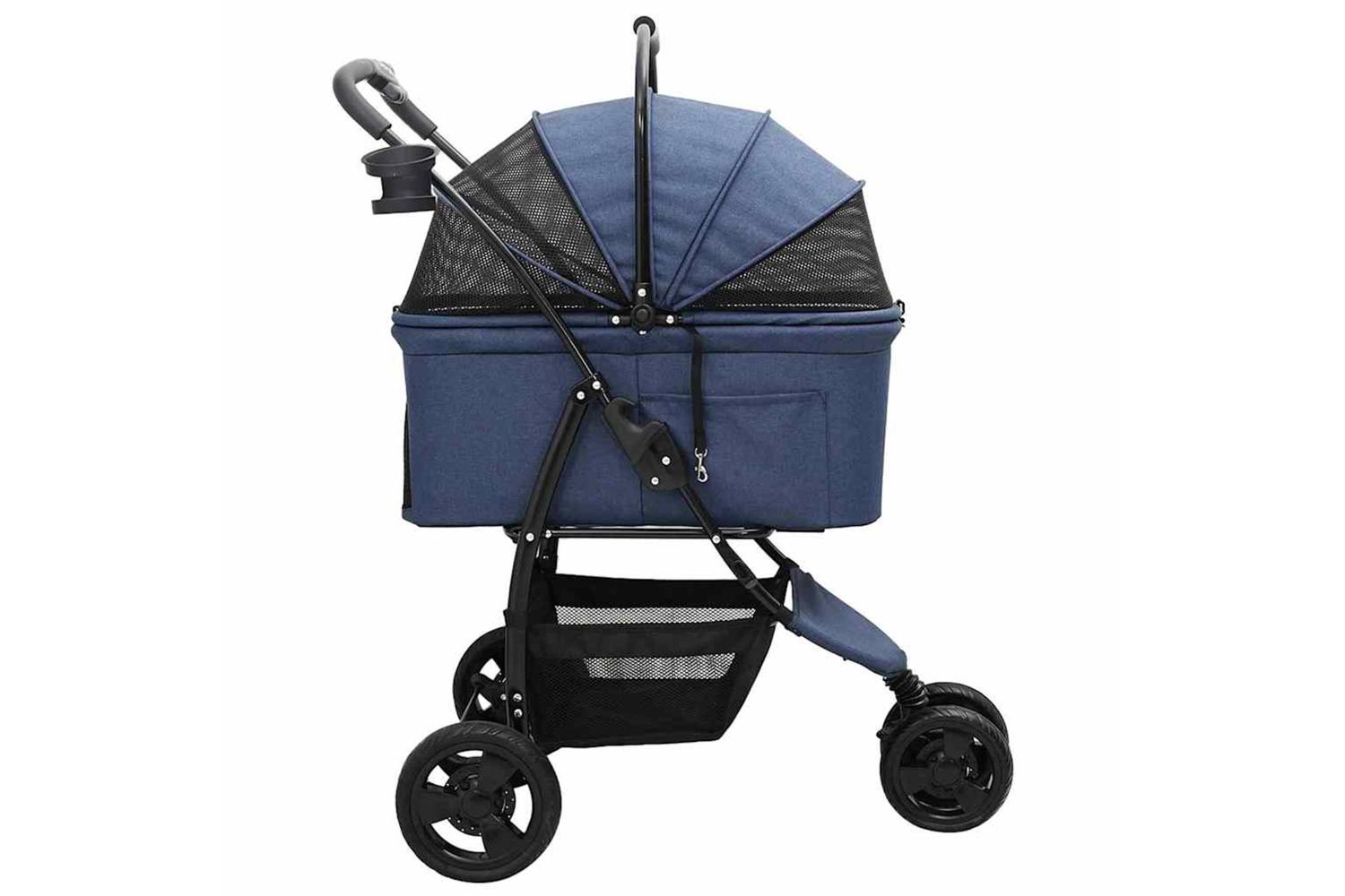 Vidaxl Folding Pet Stroller Blue 78 X 54 X 101 Cm 600d Oxford Fabric-8