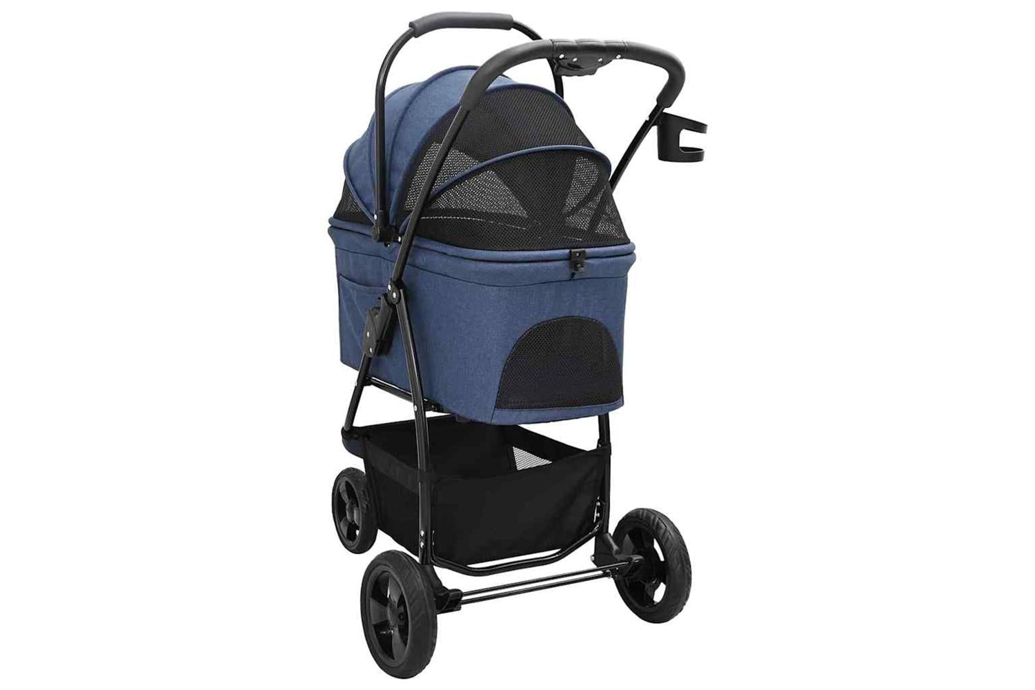 Vidaxl Folding Pet Stroller Blue 78 X 54 X 101 Cm 600d Oxford Fabric-9