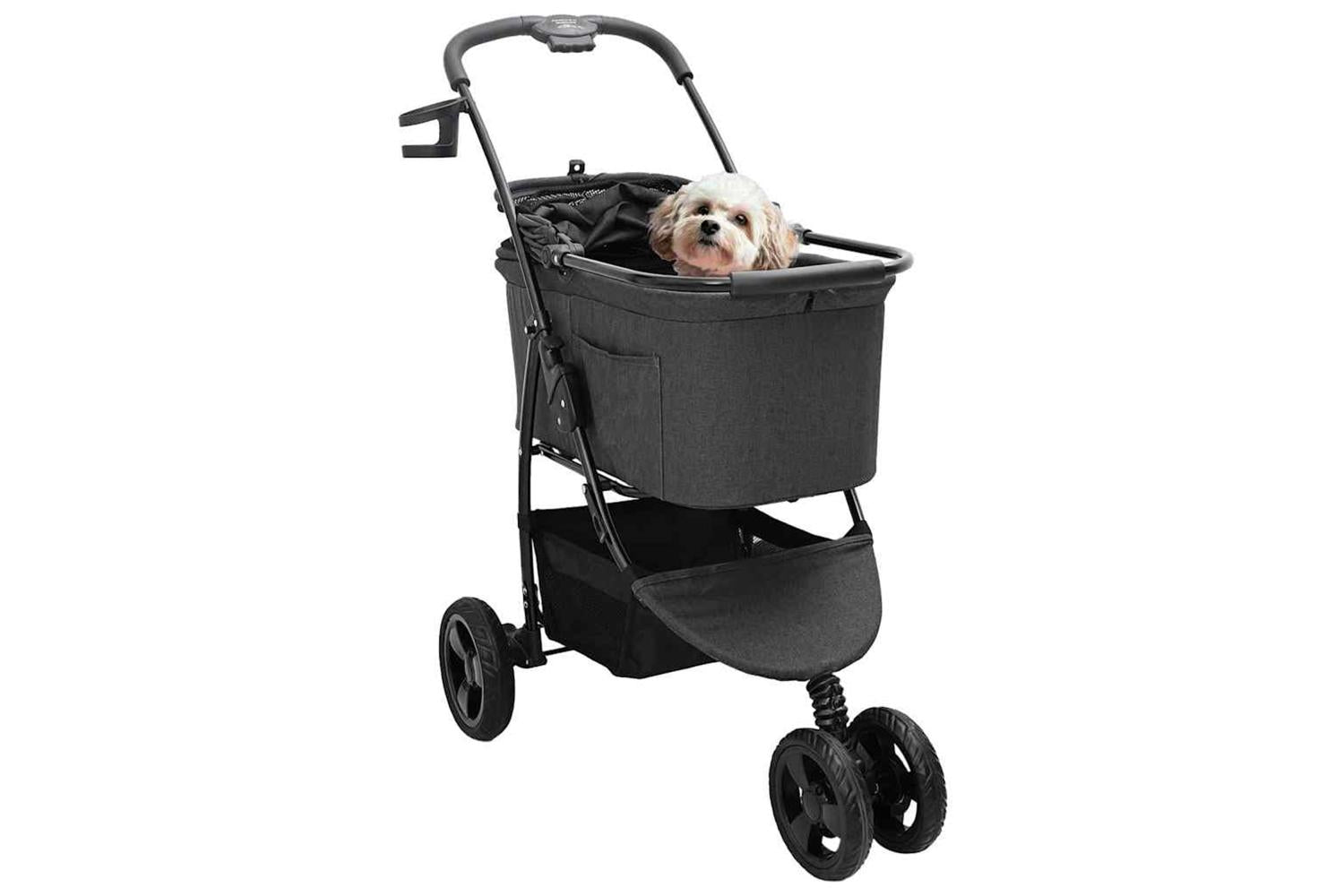 Vidaxl Folding Pet Stroller Black 78 X 54 X 101 Cm 600d Oxford Fabric-2