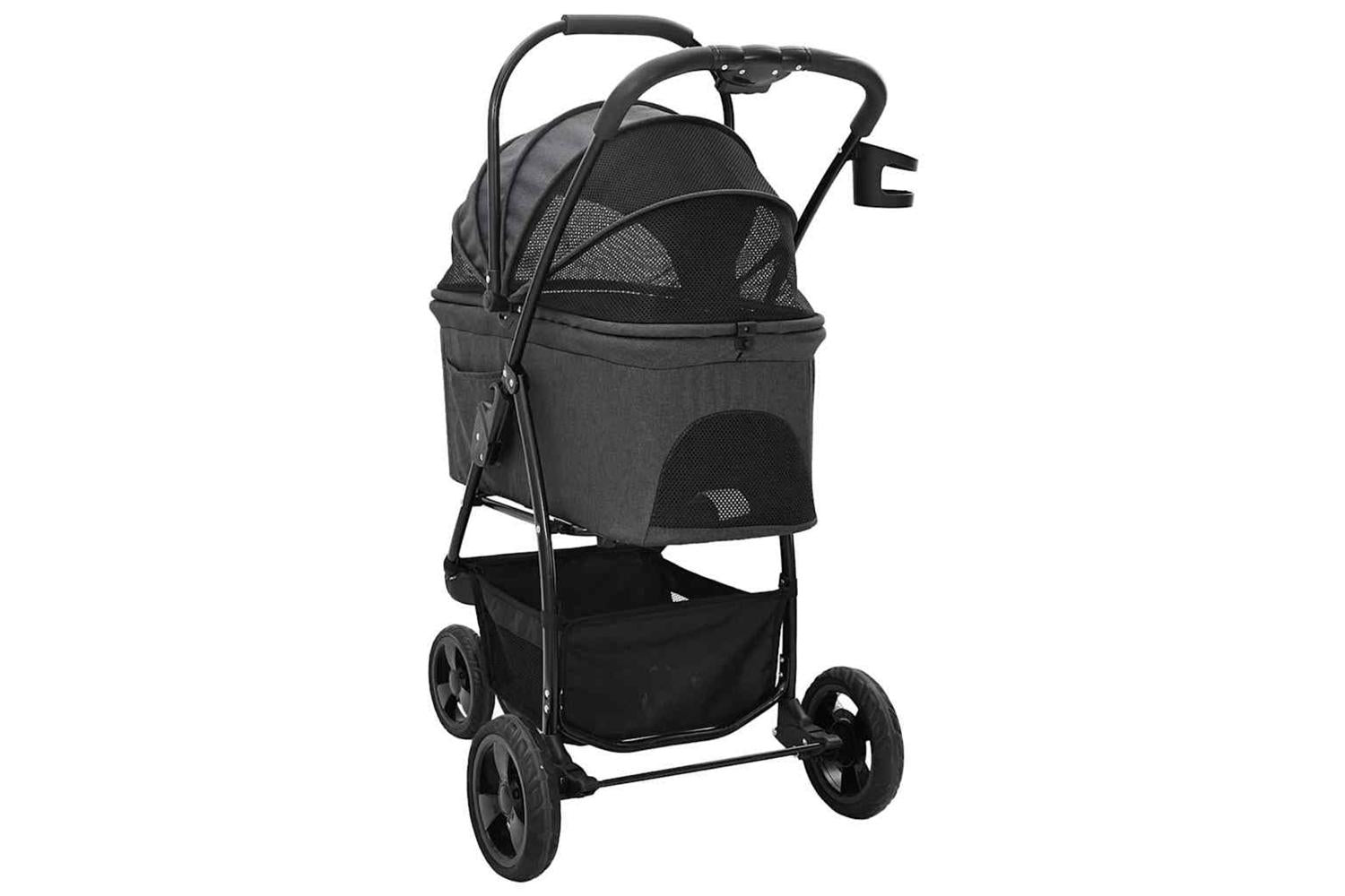 Vidaxl Folding Pet Stroller Black 78 X 54 X 101 Cm 600d Oxford Fabric-9