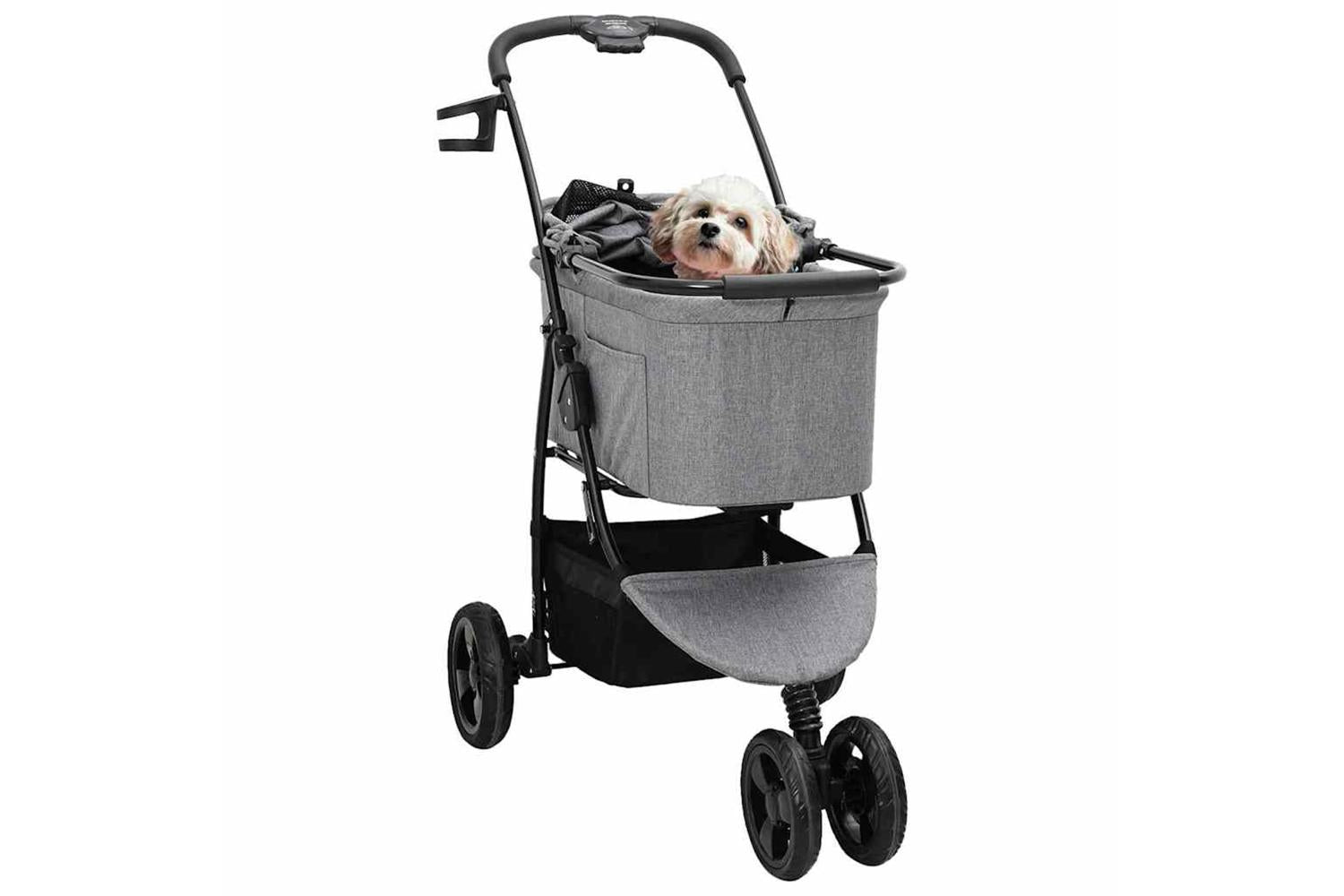 Vidaxl Folding Pet Stroller Grey 78 X 54 X 101 Cm 600d Oxford Fabric-2