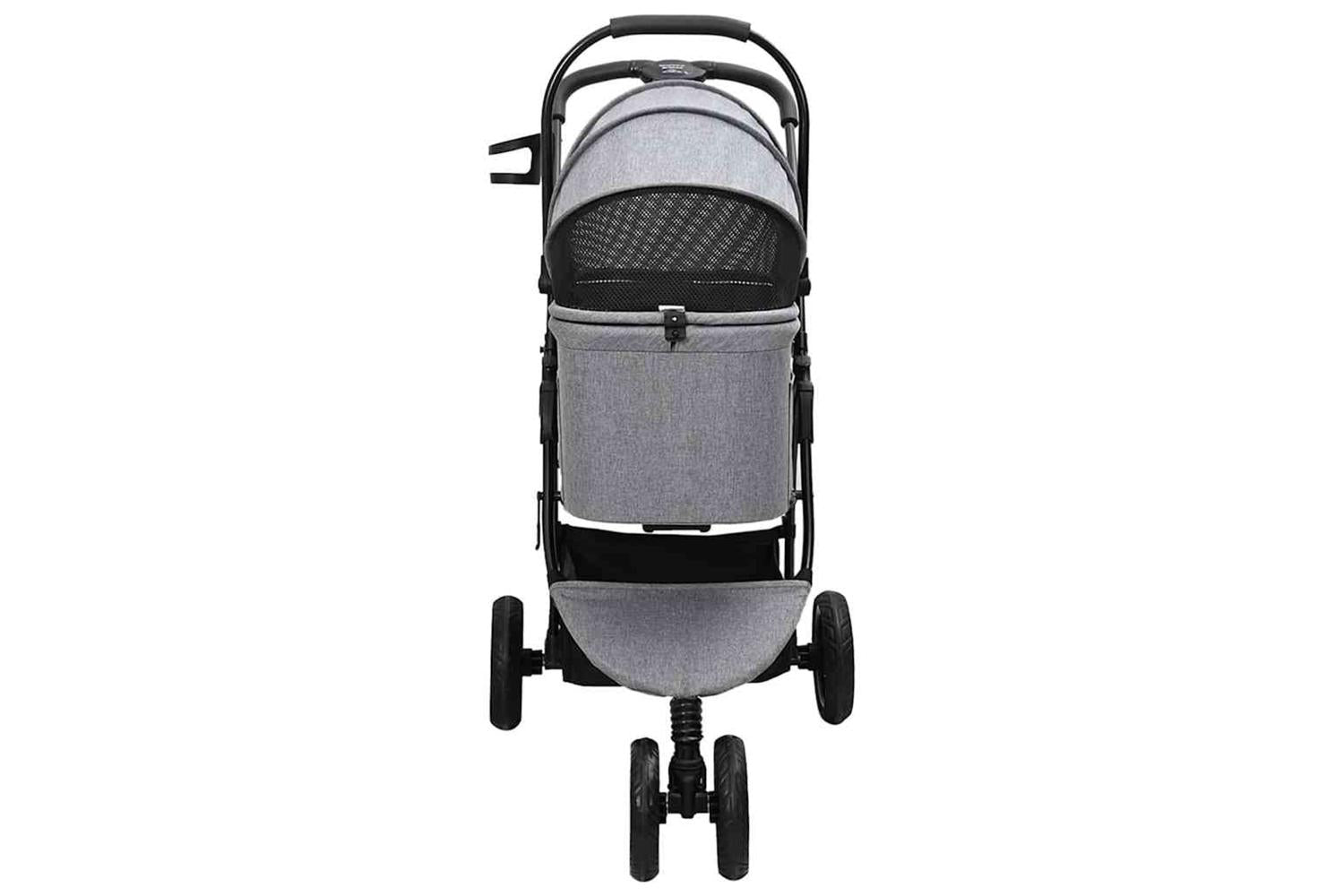 Vidaxl Folding Pet Stroller Grey 78 X 54 X 101 Cm 600d Oxford Fabric-7