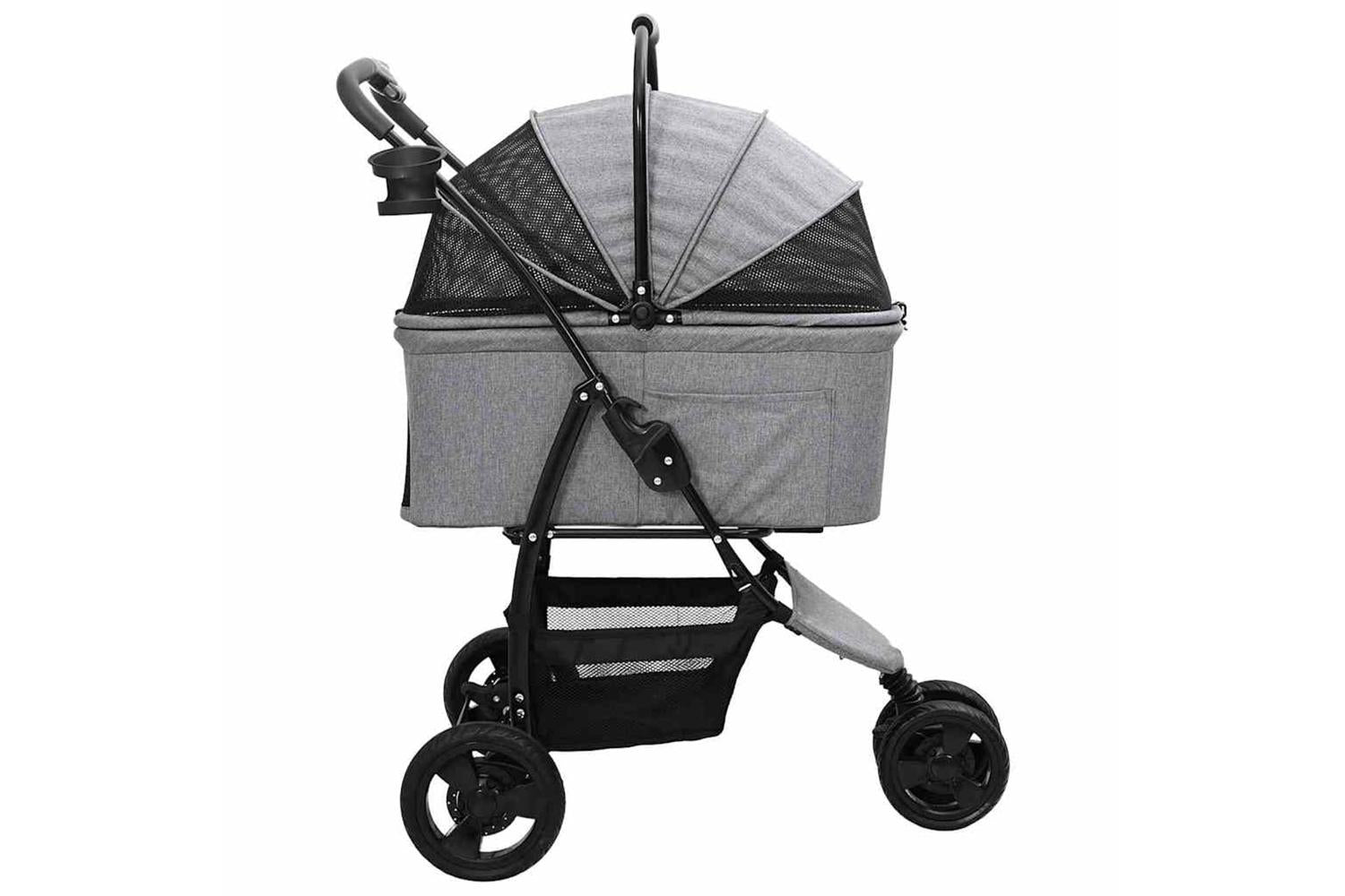 Vidaxl Folding Pet Stroller Grey 78 X 54 X 101 Cm 600d Oxford Fabric-8