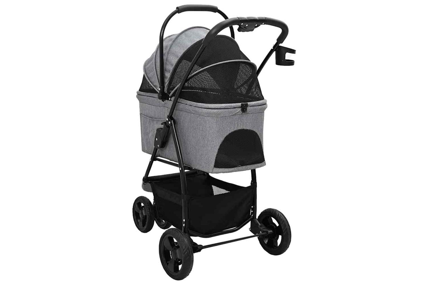 Vidaxl Folding Pet Stroller Grey 78 X 54 X 101 Cm 600d Oxford Fabric-9